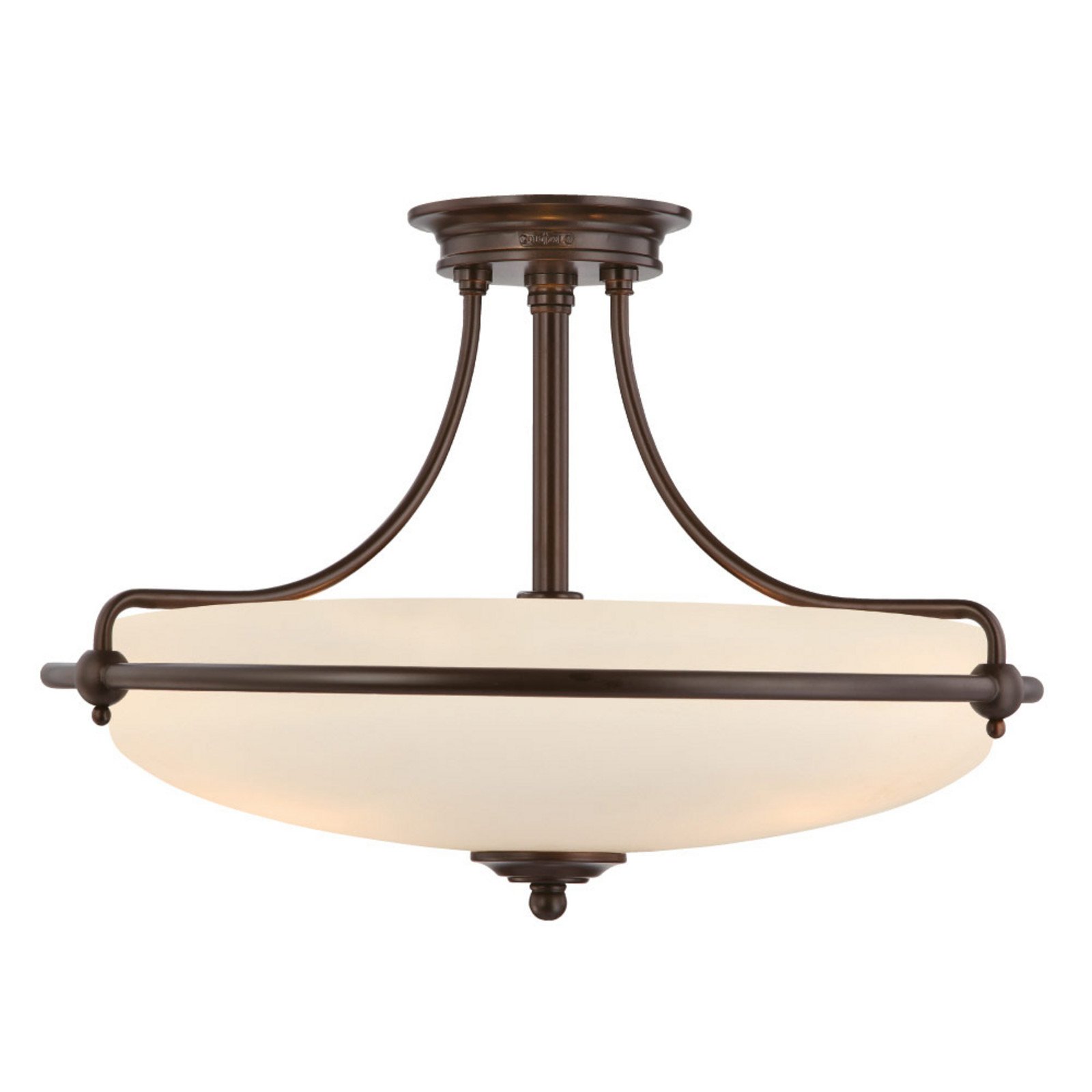 Plafonieră Griffin cu distanțare Ø 53 cm bronz/opal