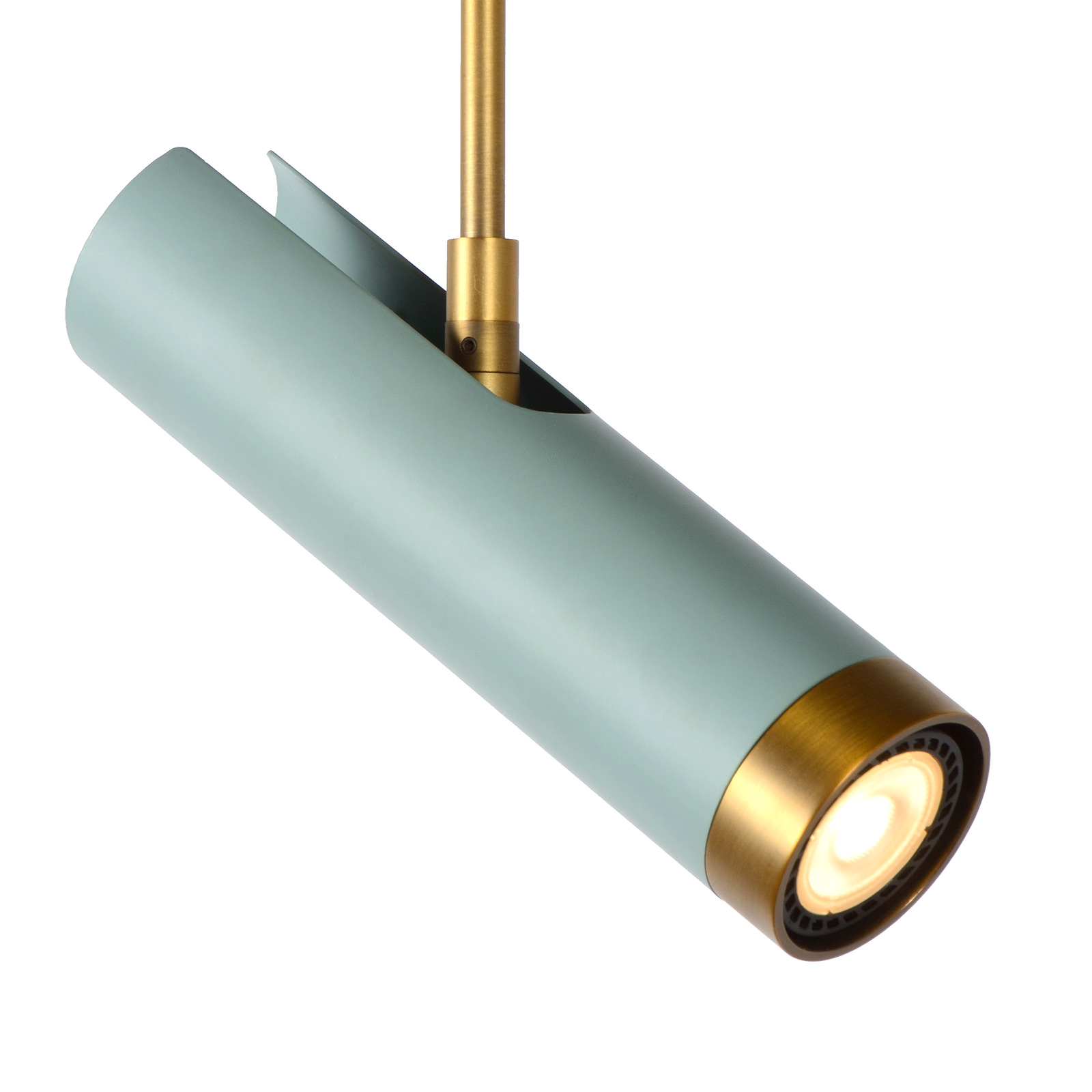 Lucide Selin hanging light rotatable tiltable, turquoise, for Living / Dining Room, metal, GU10, 35 W, energy efficiency: A++, L: 22 cm