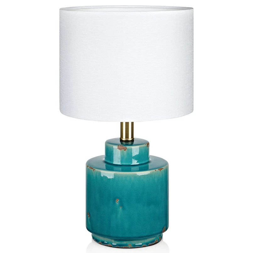 Markslöjd – Cous Tischleuchte Antique Brass Blue/White