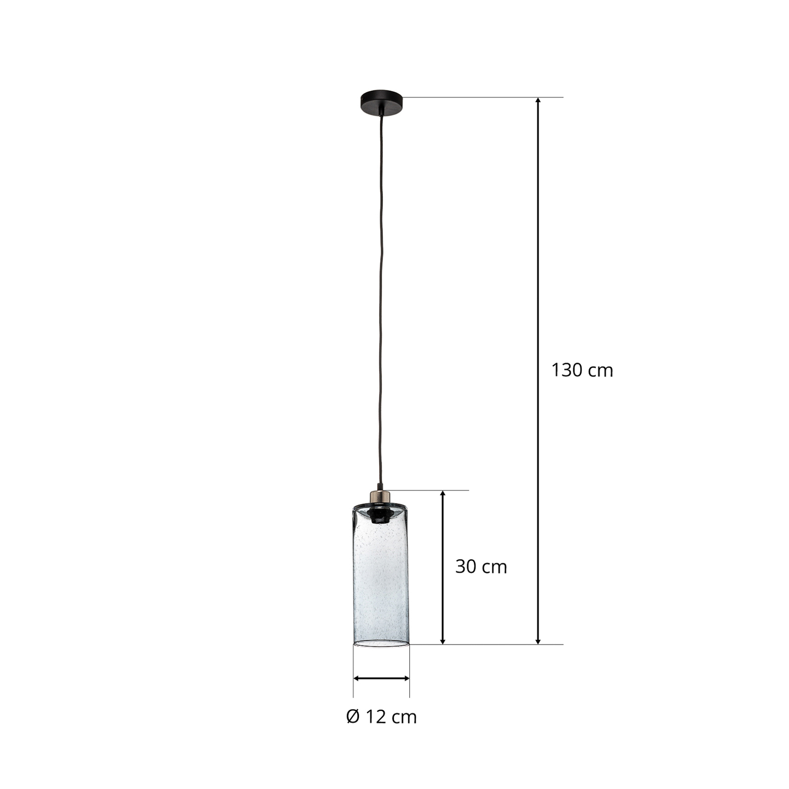 Viseća lampa od soda stakla cilindar plava Ø 12cm