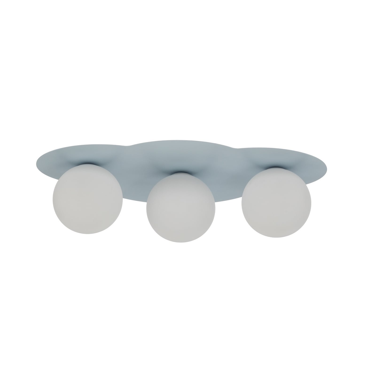 Loftlampe Cloud, blå, 3 lyskilder, glas, længde 51 cm, G9
