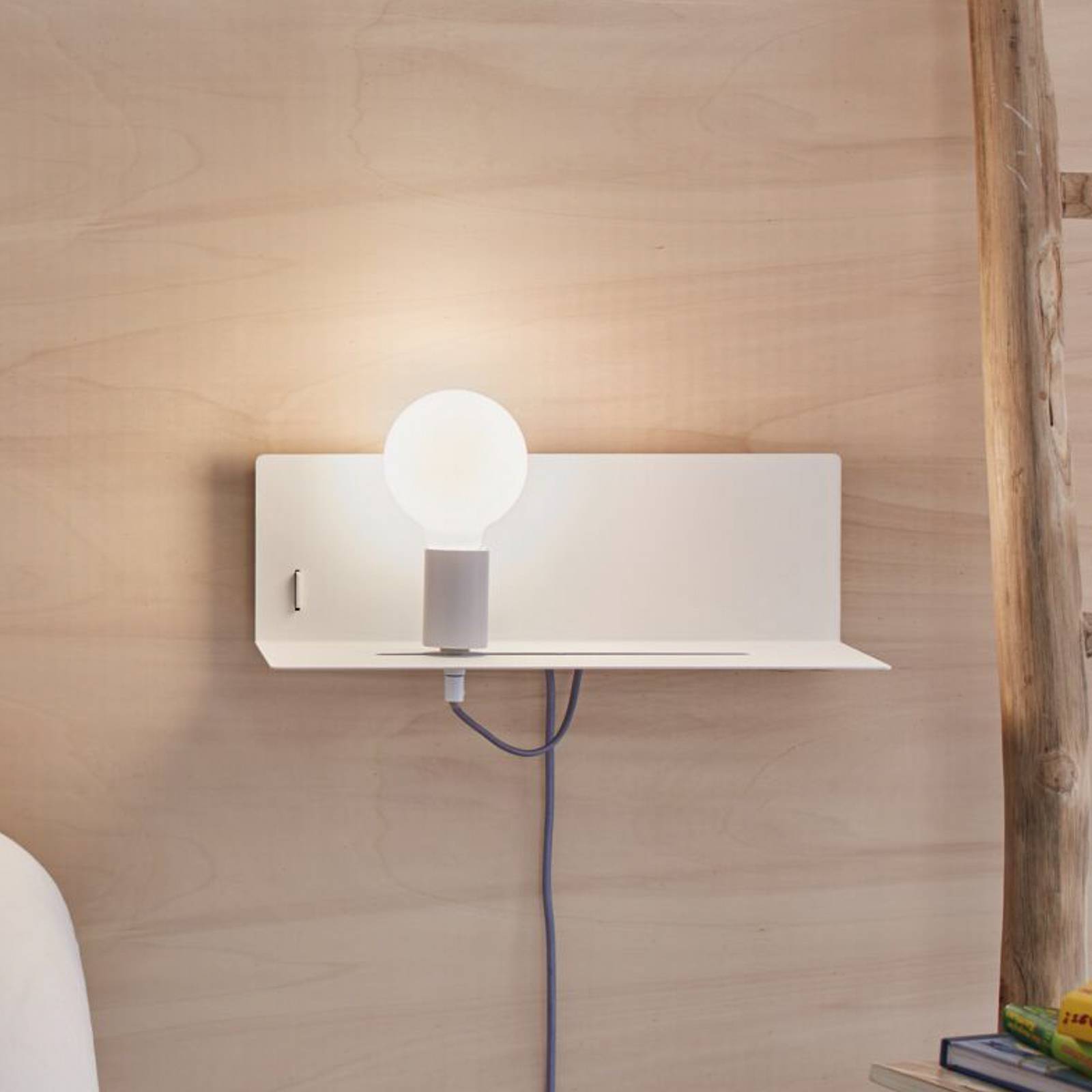 Paulmann Wandlampe Devara, weiß, 40 cm E27 USB-Port günstig online kaufen