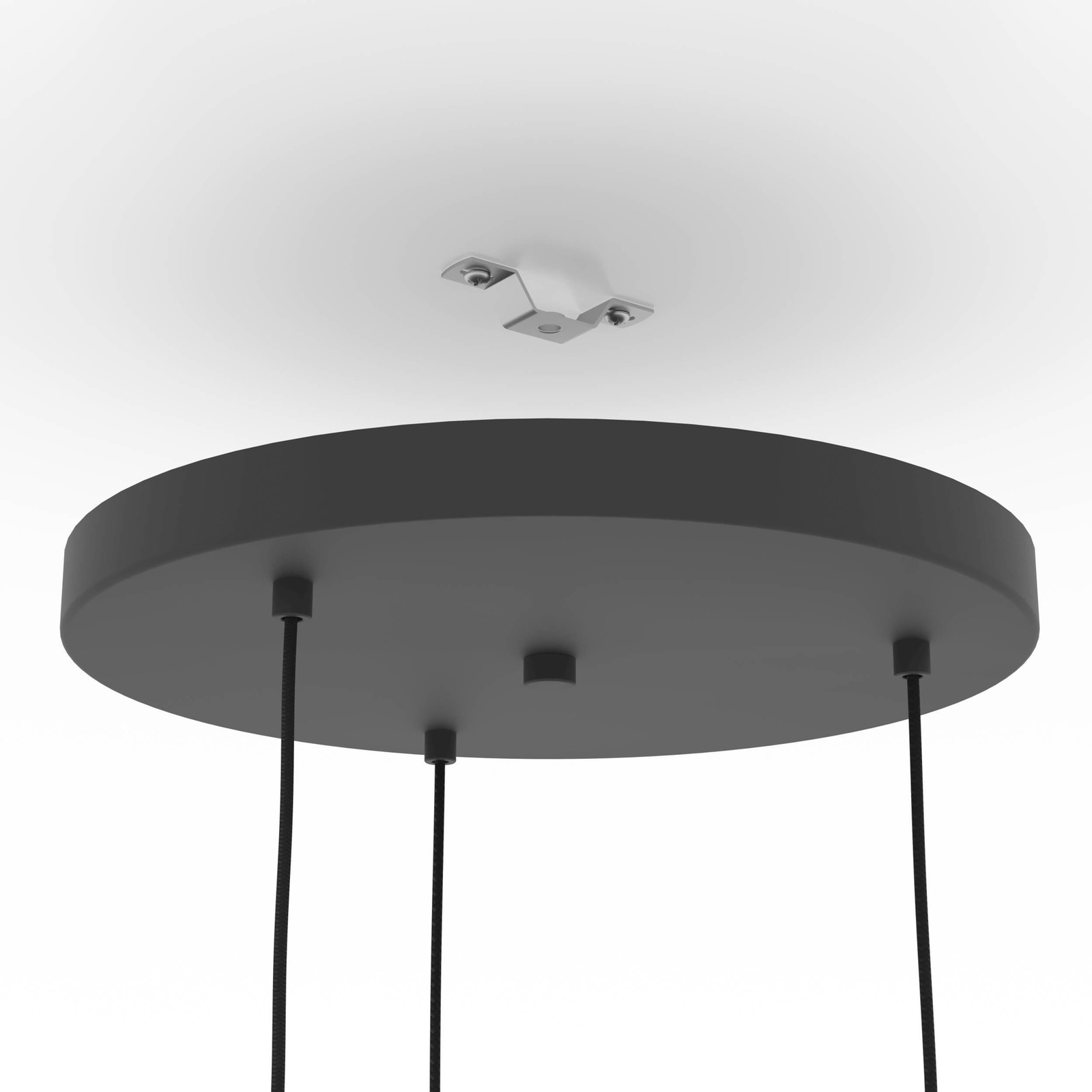 Suspension Romazzina, Ø 46 cm, noir, 3 lampes, acier