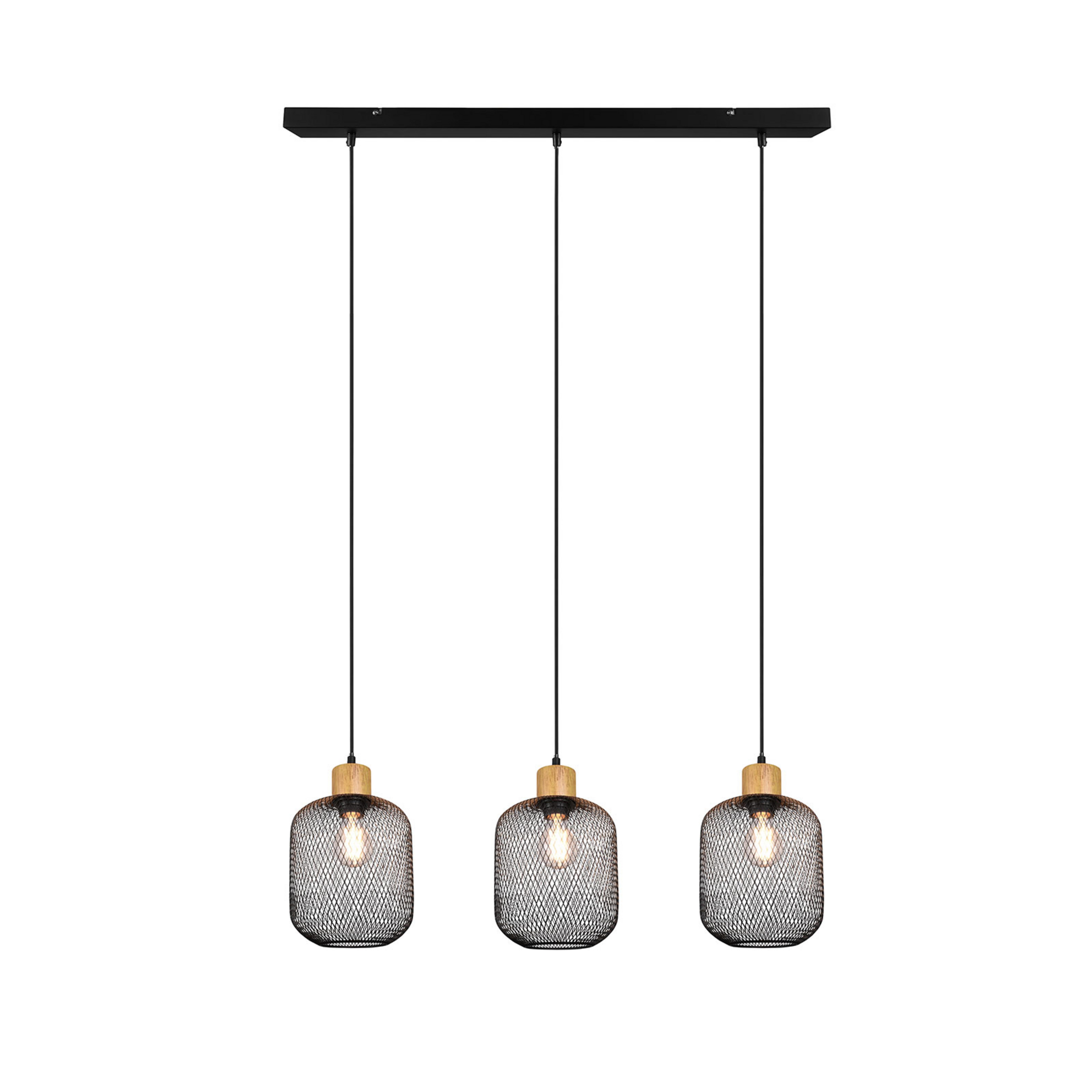 Lampada a sospensione Calimero a gabbia 3 luci