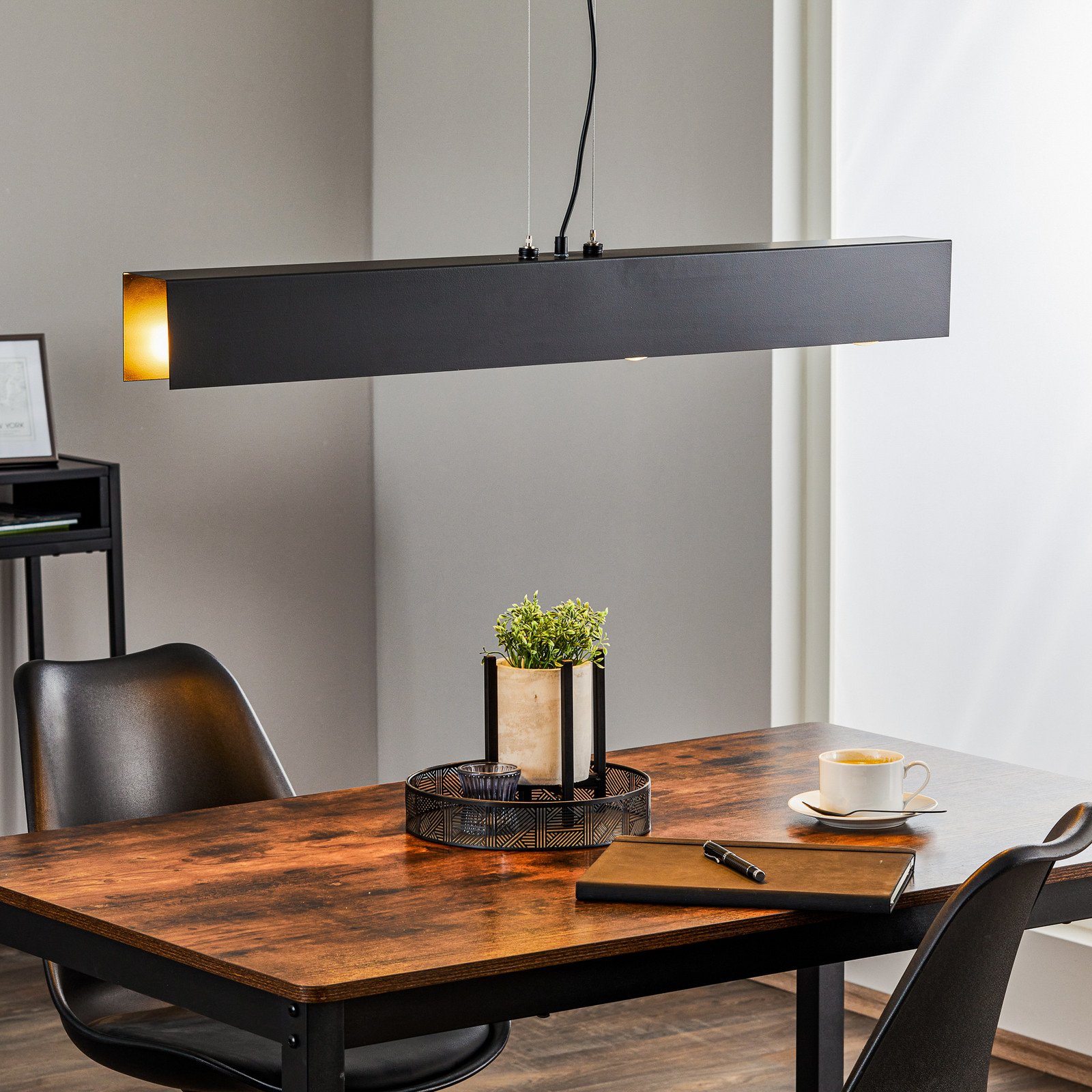 EMIBIG LIGHTING Lampă suspendată Gentor 4 lungime 96 cm negru - Camera de zi / sufragerie - Modern - Metal