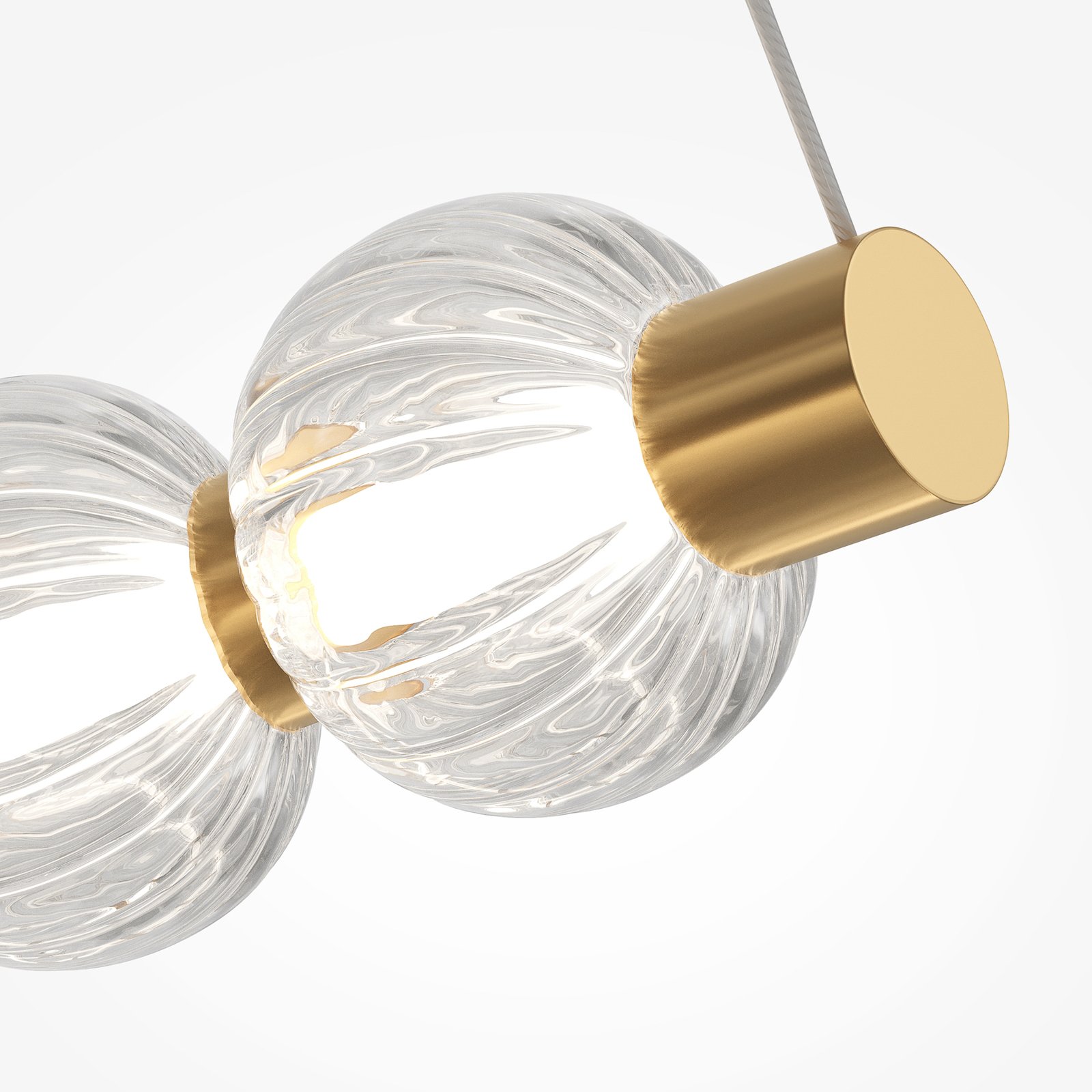 Maytoni LED pendant light Amulet, Ø 80 cm, clear / gold, glass