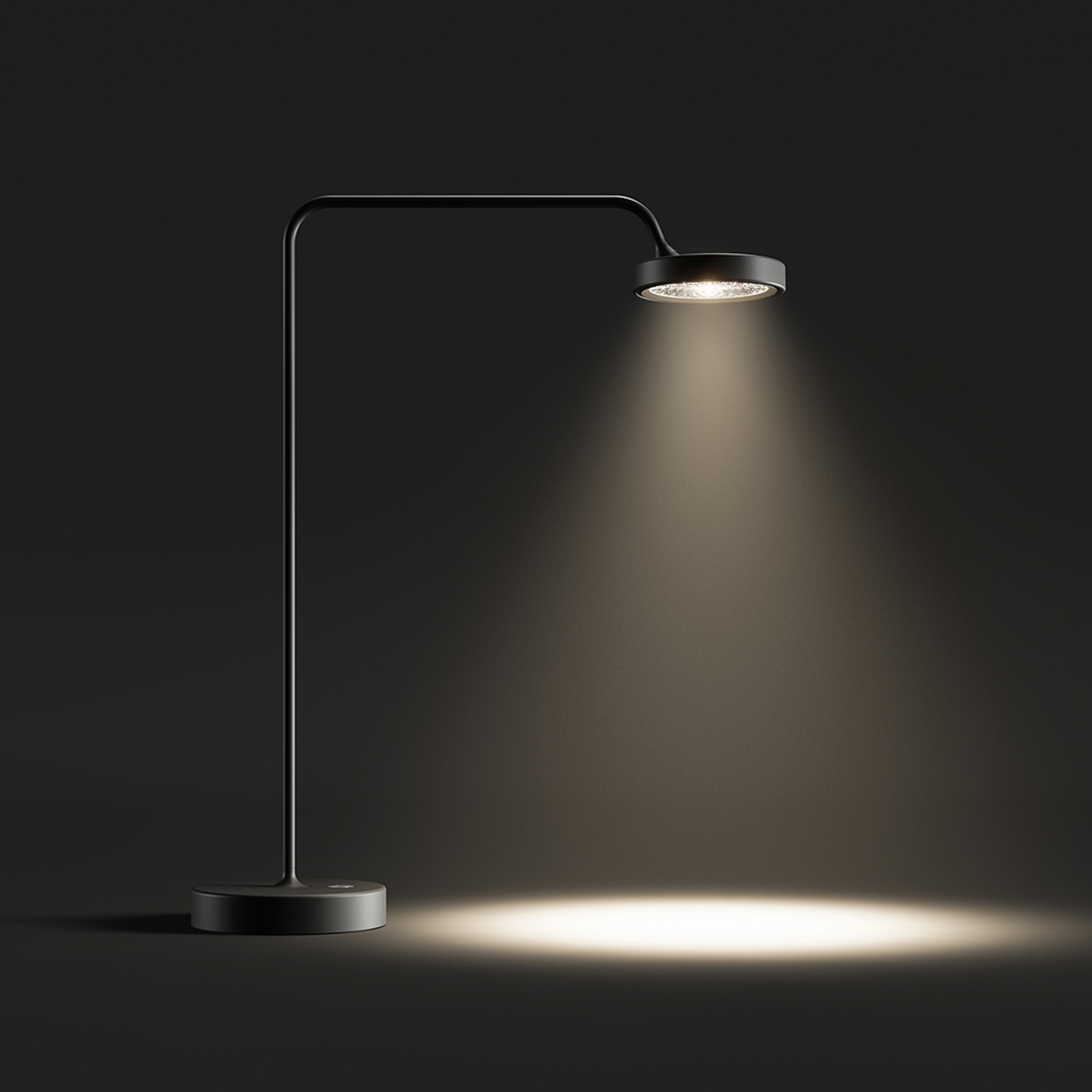 Lampa stołowa LED Nivo, czarna, wysokość 49 cm, ściemniacz 50° – Sigor