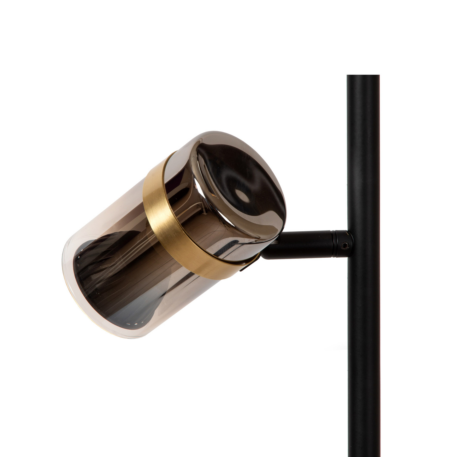 Vloerlamp Upton, hoogte 154 cm, zwart/rookgrijs, 3-lamps.