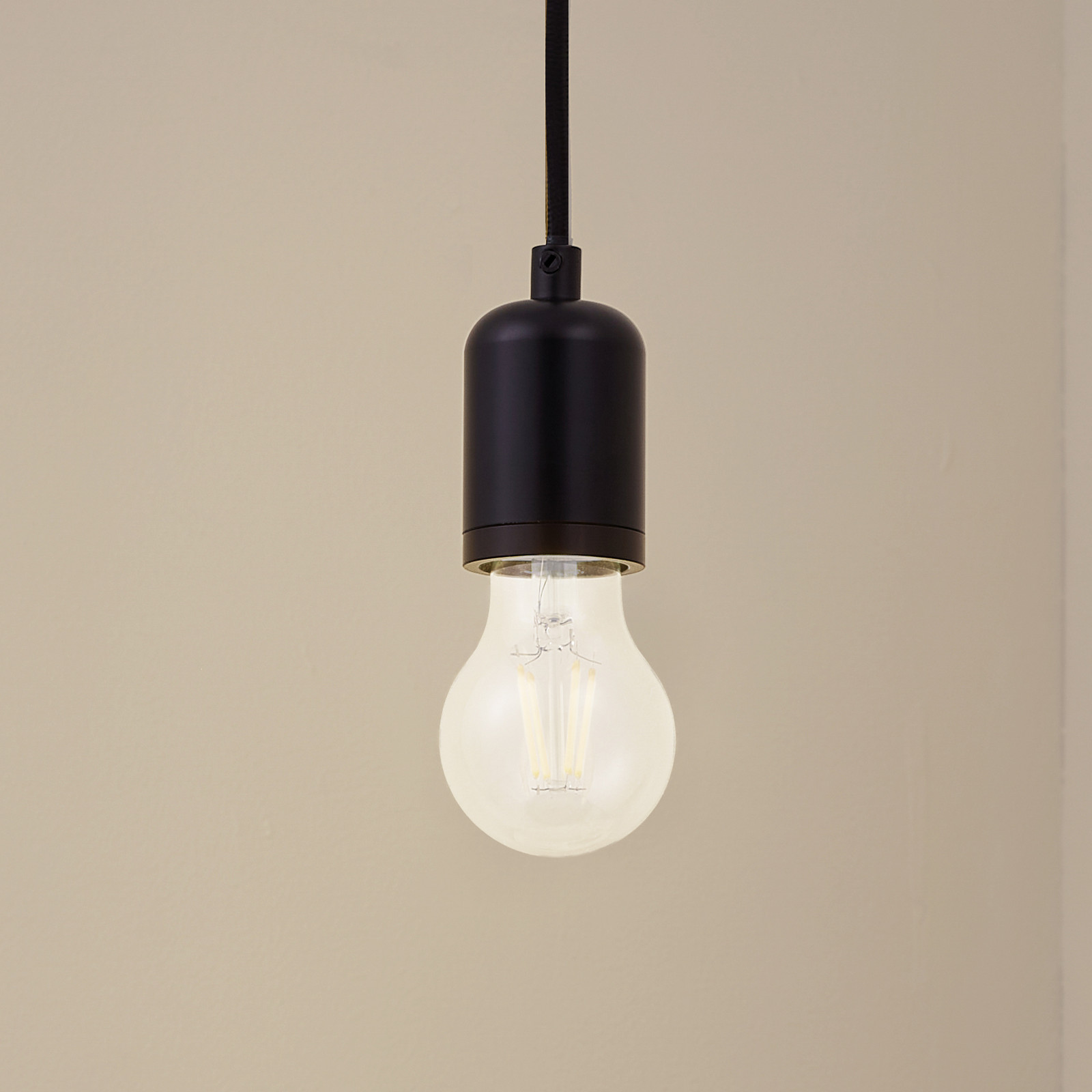 Lampă suspendată Lindby Hattie negru Ø 47 cm metal E27 - Camera de zi / sufragerie - Modern - Aluminiu