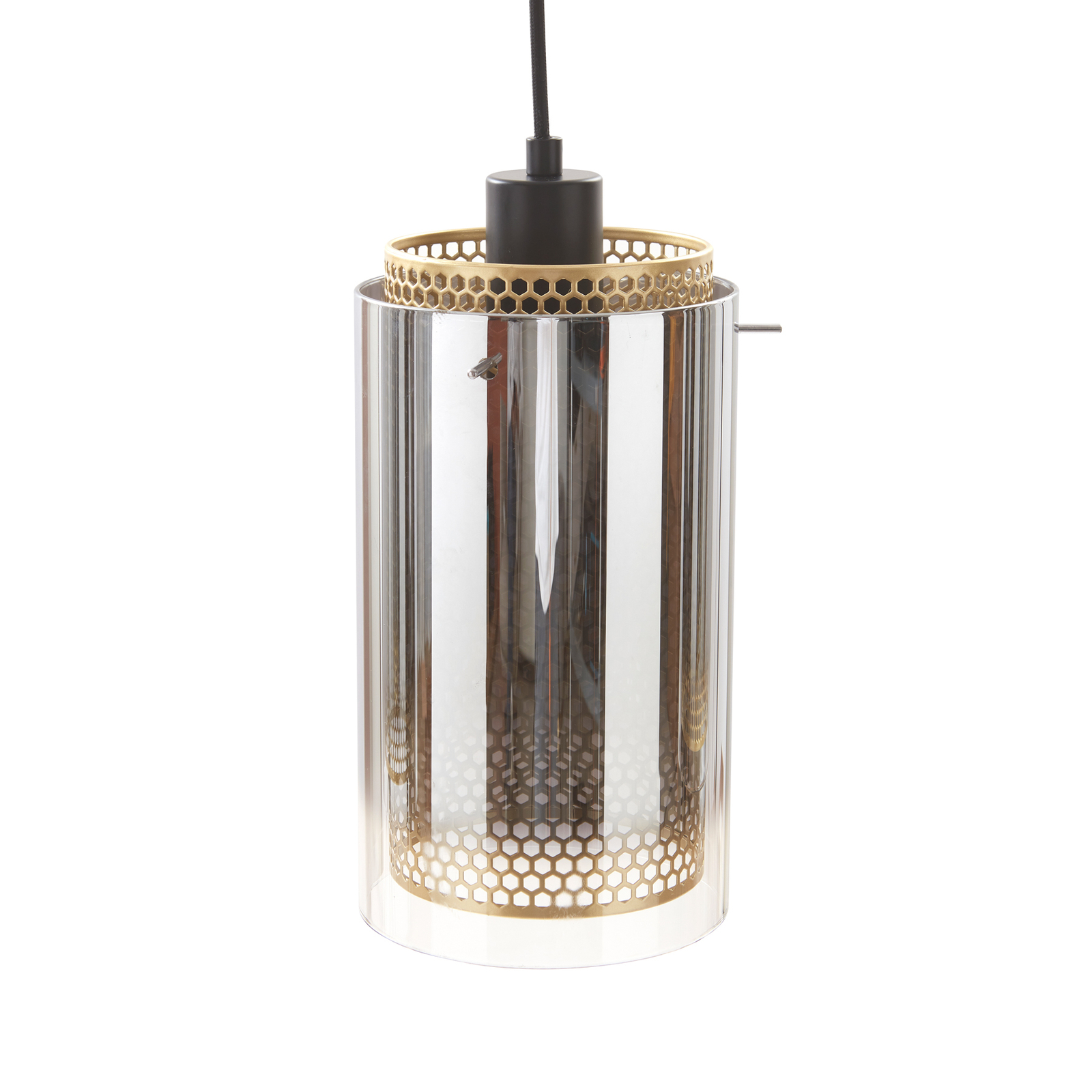 Lucande Sterzy pendant light, glass, 4-bulb