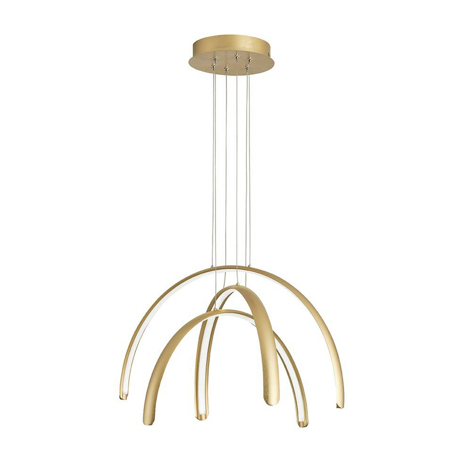 LED-Pendellampe Megan, Länge 60 cm, goldfarben, 3-flg.