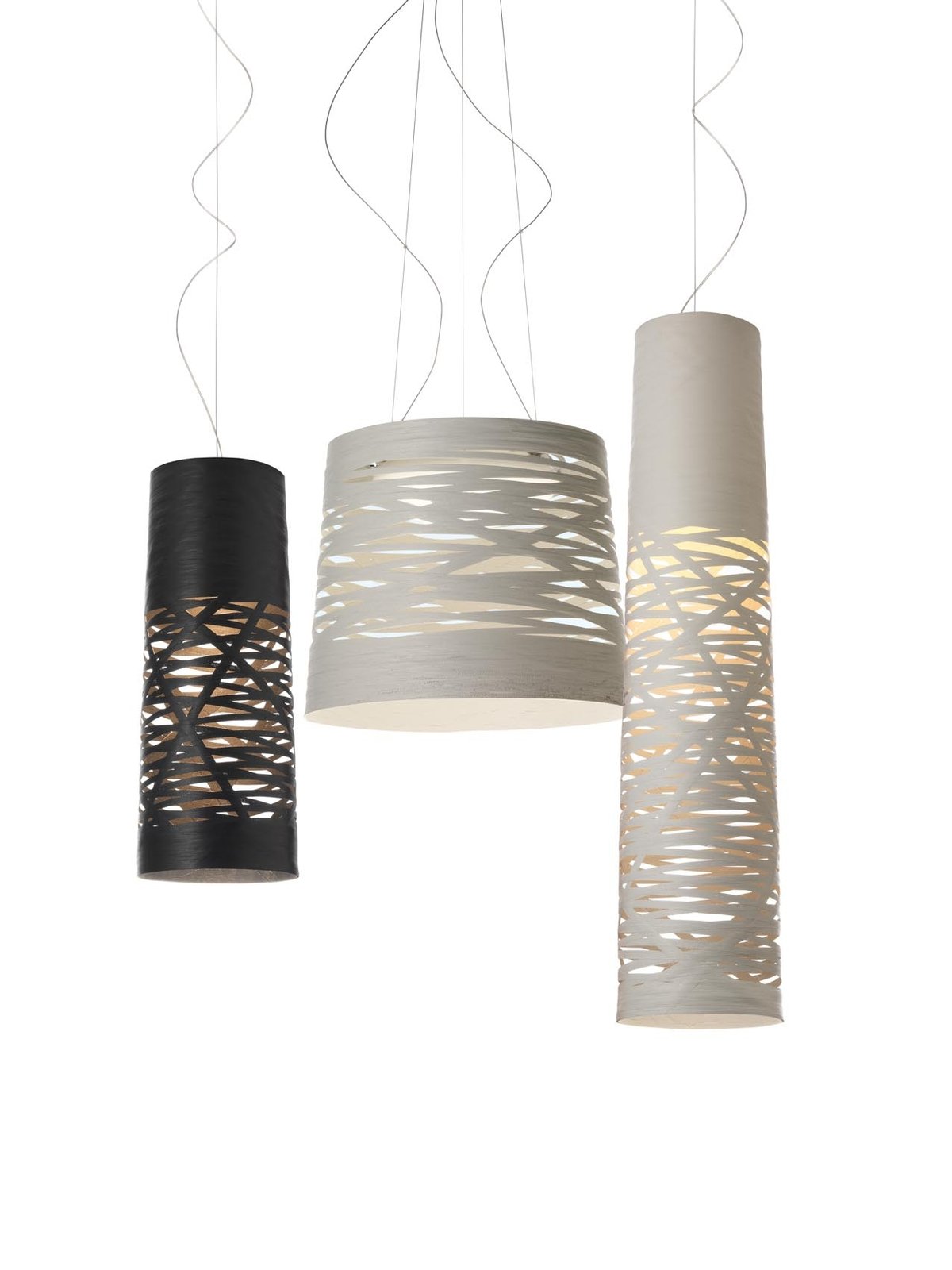 Tress Lustră Pendul Medium Black 10m - Foscarini