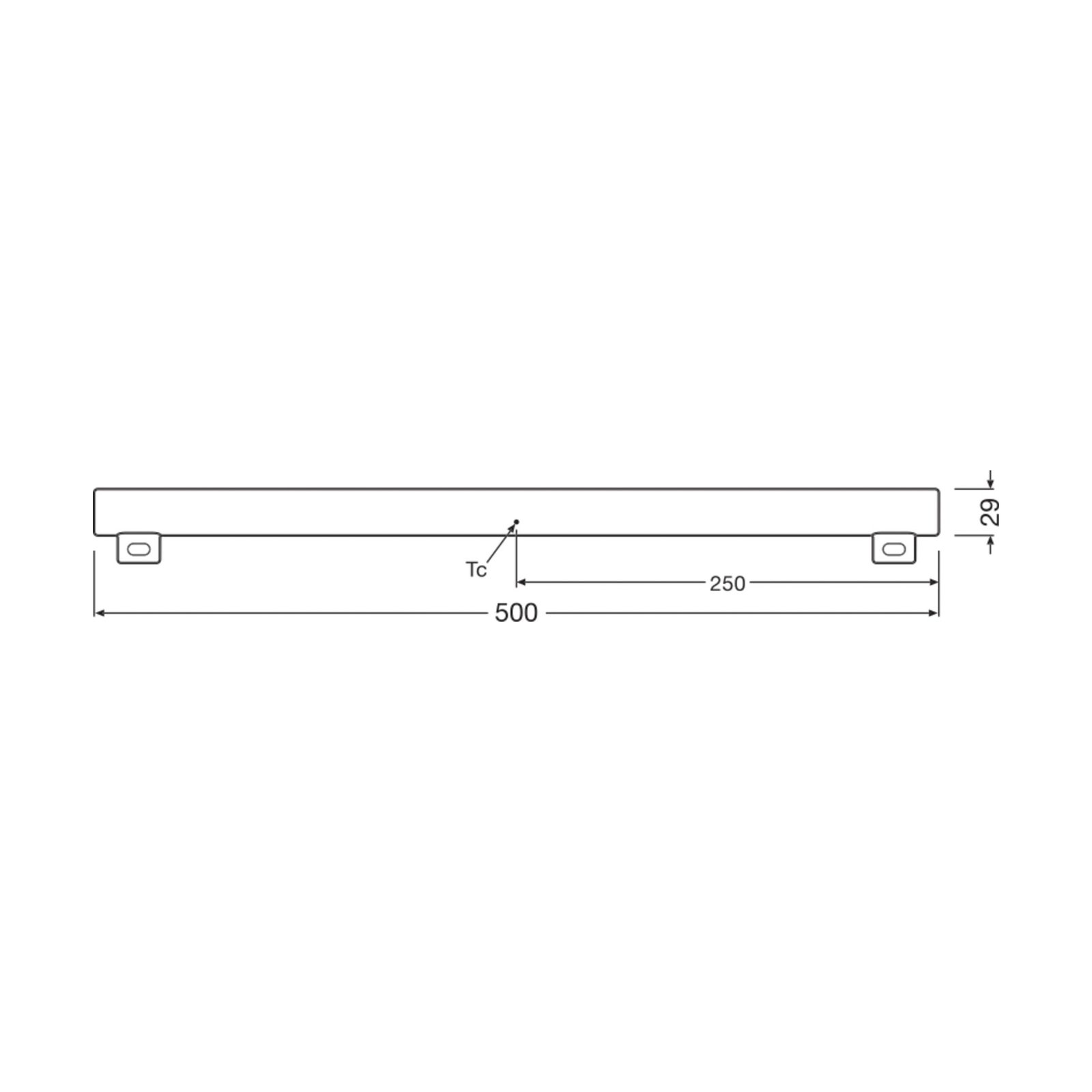 OSRAM LED-Linienlampe S14s 4,7W Röhre 2.700K 50cm matt dim