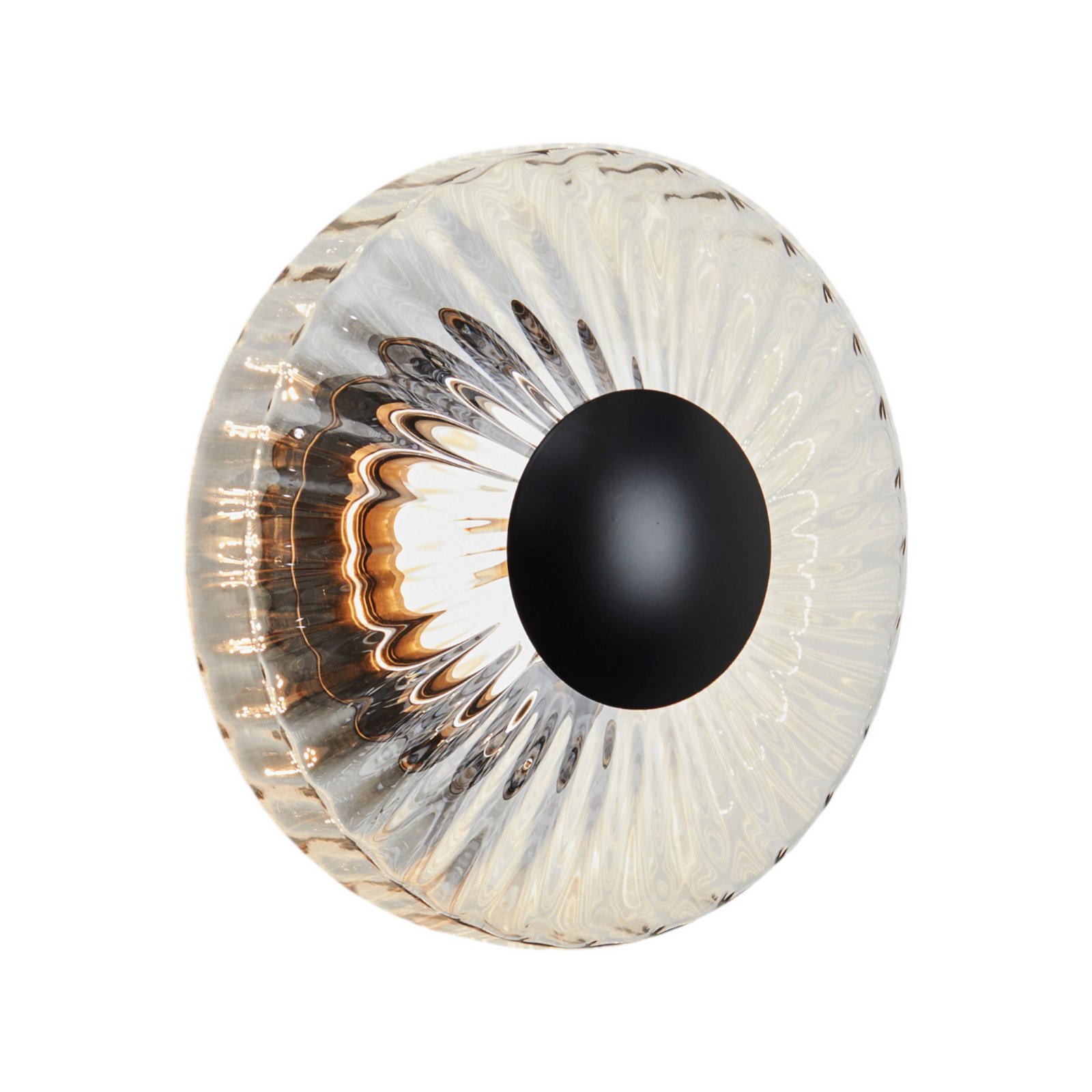 New Wave Optic LED outdoor wall light, glass, Ø 26 cm, IP65 New Wave Optic LED outdoor wall light, glass, Ø 26 cm, IP65