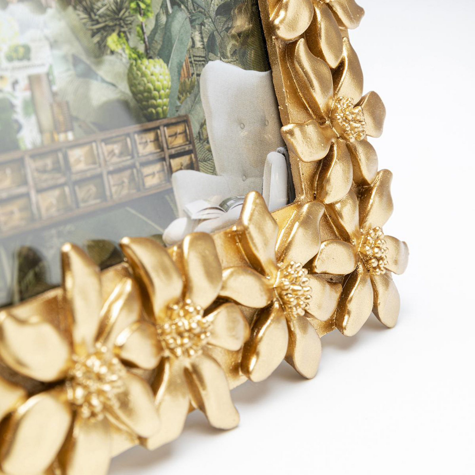 KARE picture frame Flower, 13 x 18 cm, polyresin, gold-coloured