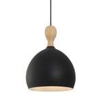 Závesné svietidlo Dueodde, čierna, Ø 24 cm, kov, E27 – Halo Design