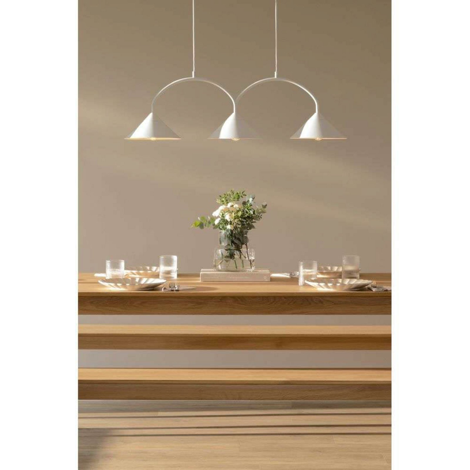 Globen Lighting Hängelampe CURVE 3, weiß, 3-flg., 95 cm