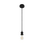Hattie pendant light, E27 socket, Ø 5 cm, E27, black, metal - Lindby