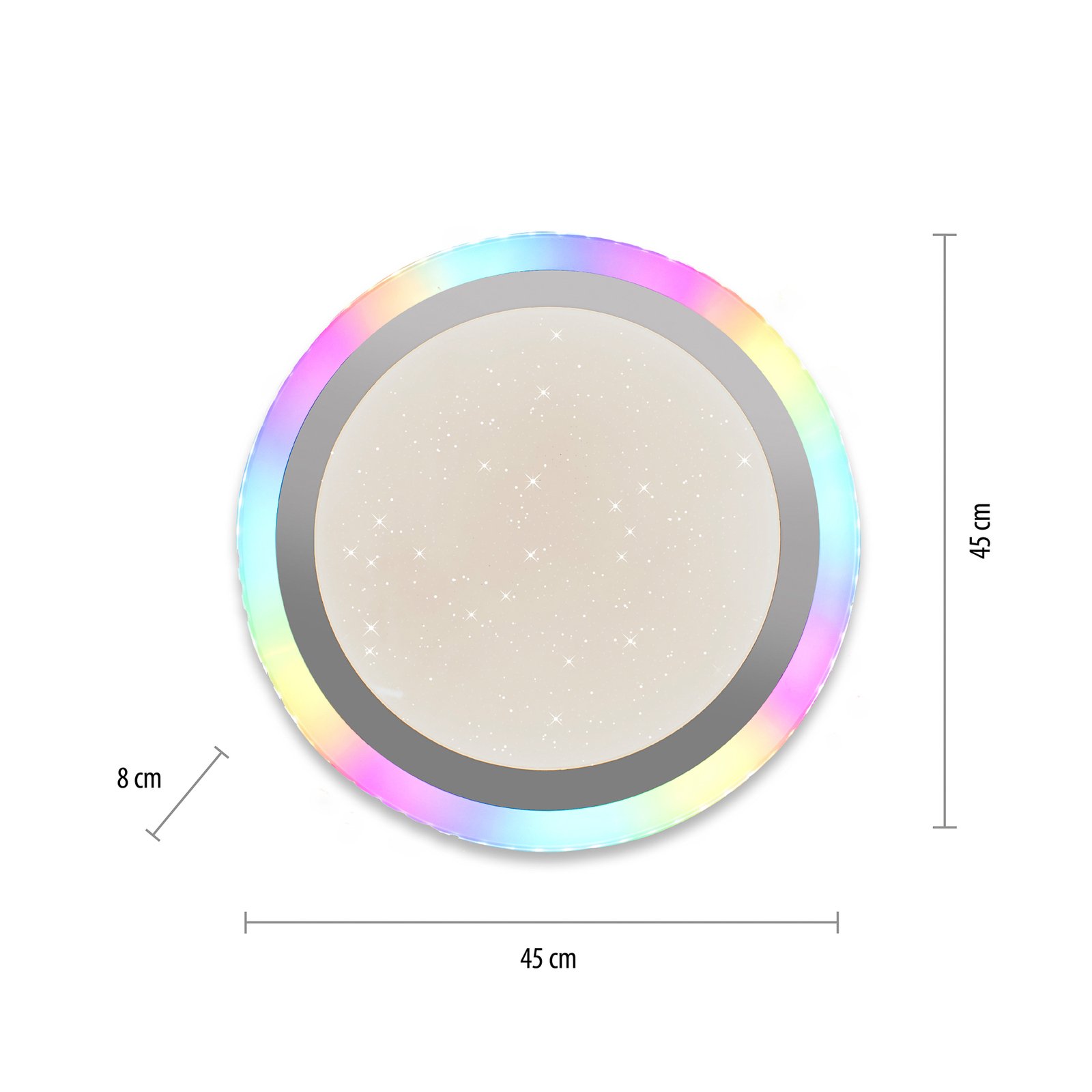 LED-Deckenleuchte Cyba Sterne CCT RGB-Sidelight