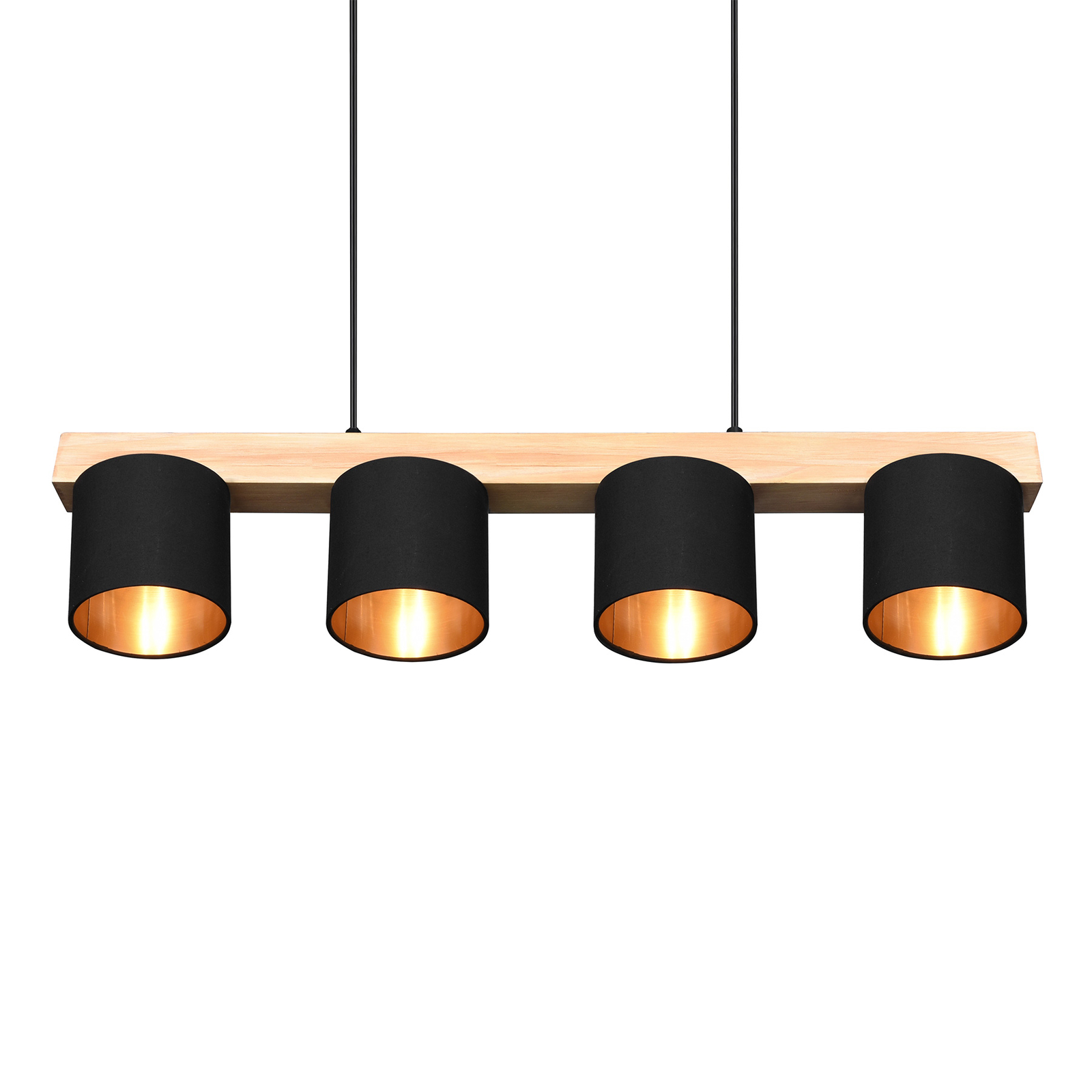 Hanglamp Cameron, 4-lamps, zwart