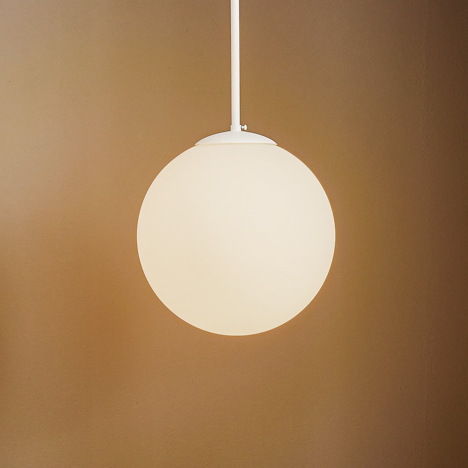 Závěsné světlo Bosso, jeden zdroj, bílá, 30cm