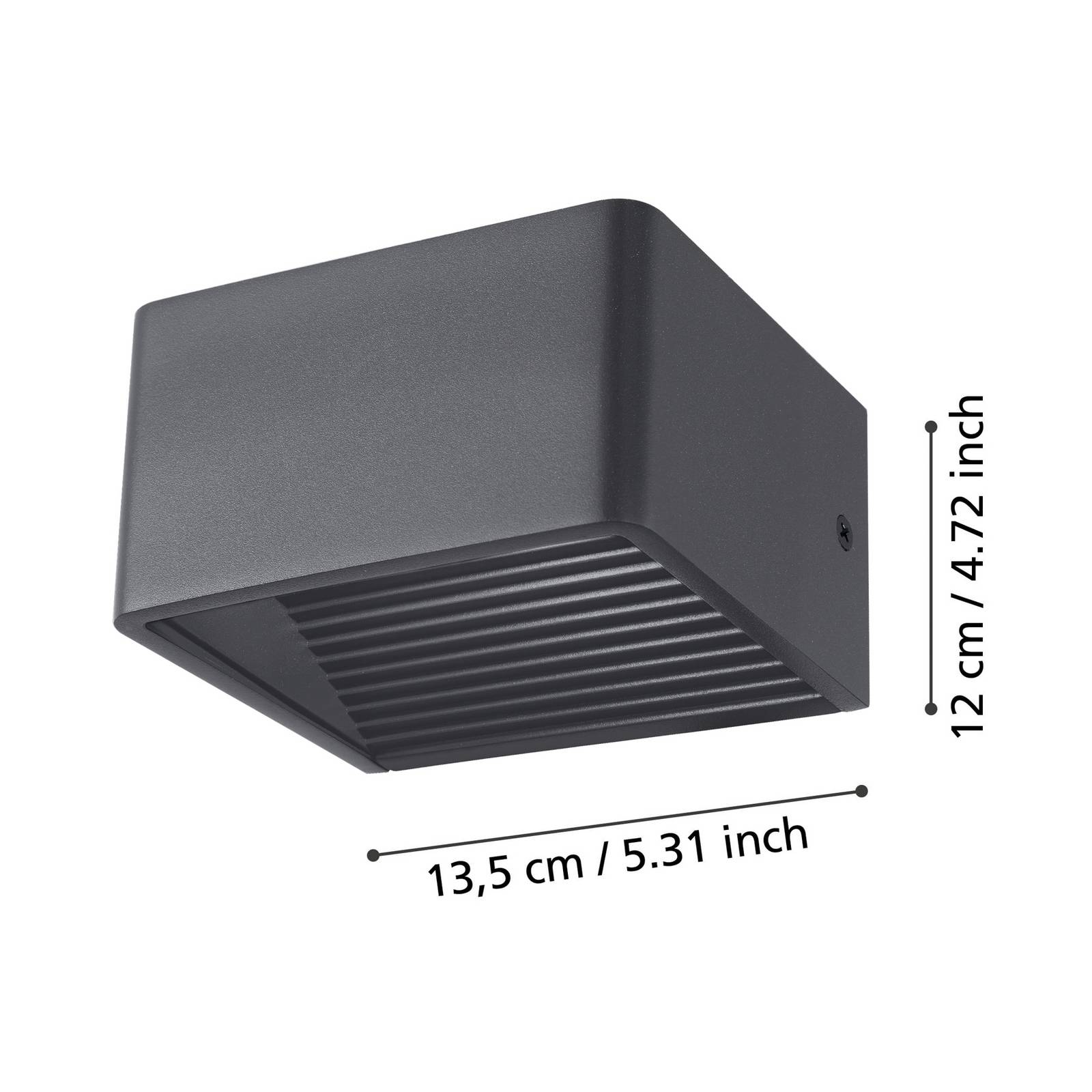 Kinkiet zewnętrzny LED Doninni 1, czarna, szerokość 13 cm, 2-punktowa.