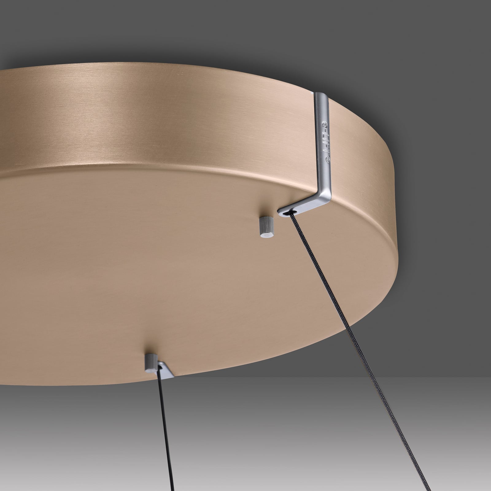E-Loop LED-Hängelampe, ivory gold, Ø 50 cm, Alu, CCT - PURE E-Loop LED-Hängelampe, ivory gold, Ø 50 cm, Alu, CCT - PURE