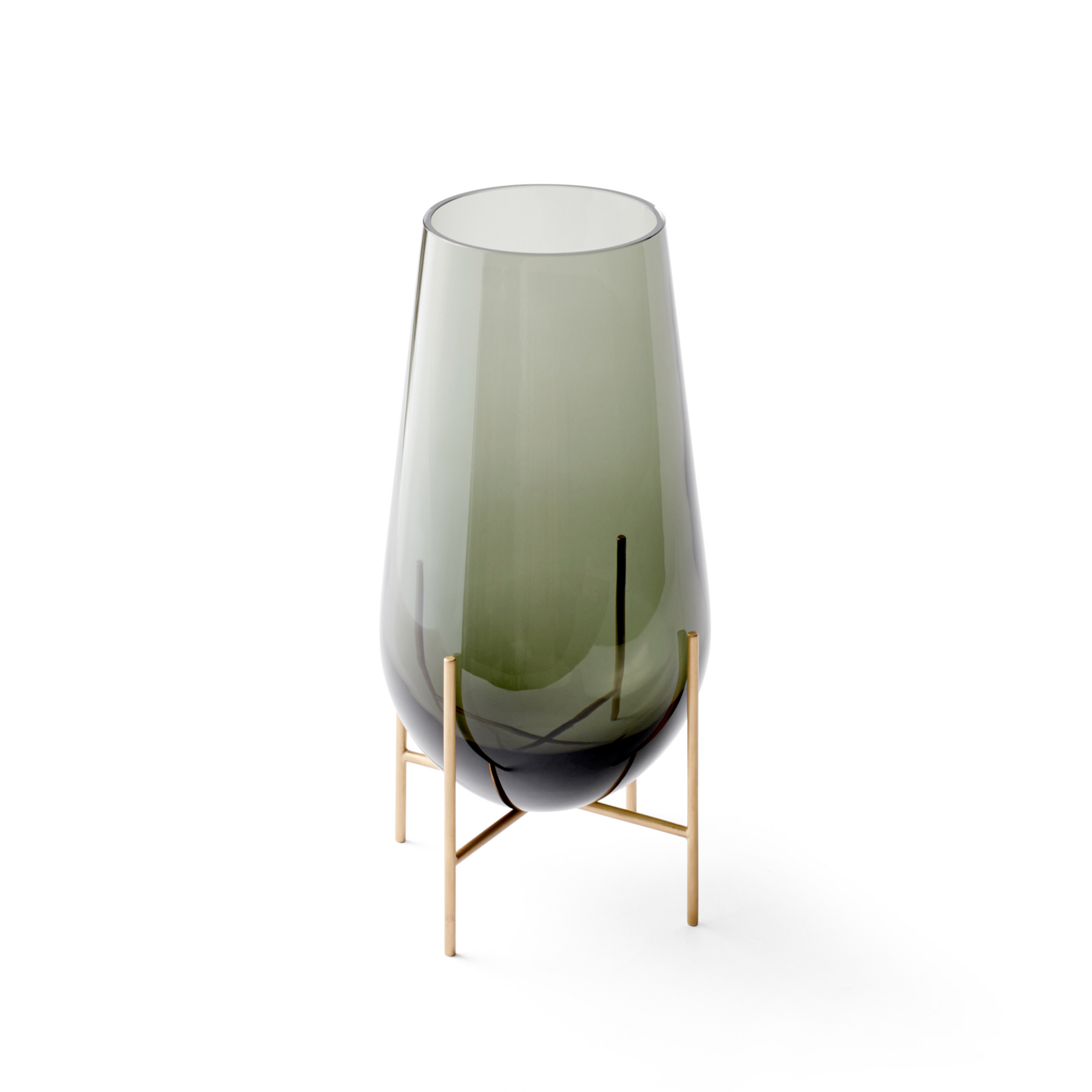 Echasse Vase, Höhe 45 cm, rauchgrau/grün/messing - Audo
