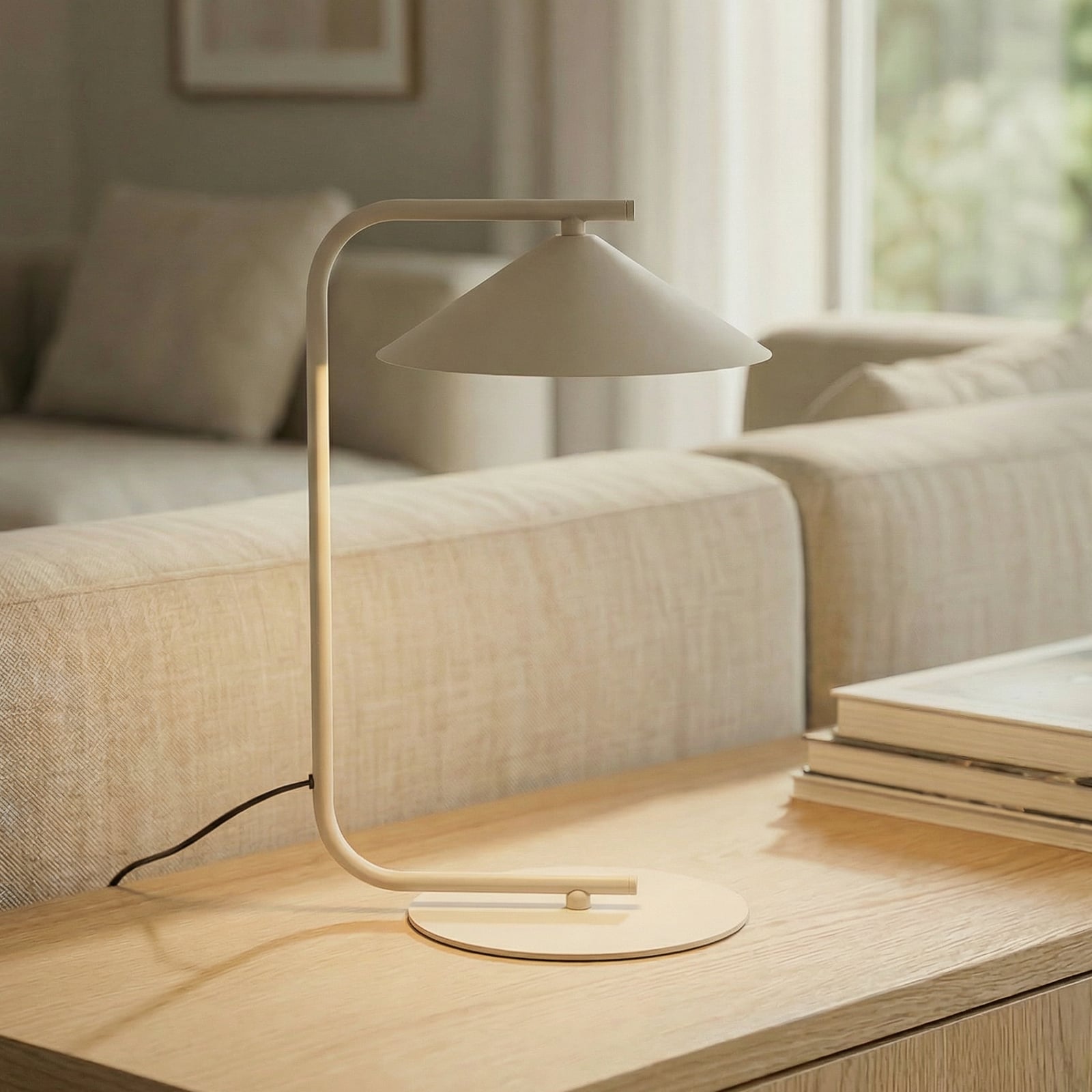 tafellamp Lume, crème, metaal, hoogte 42 cm