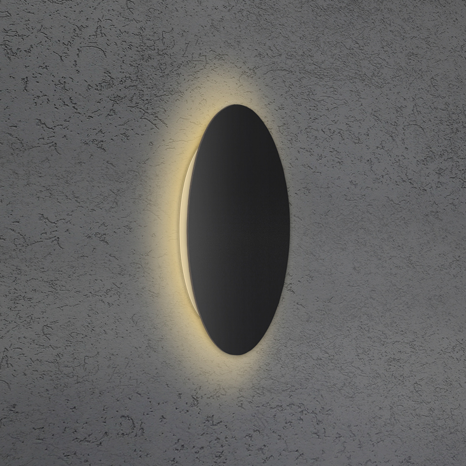 Escale Blade LED wall light, matt black, Ø 34 cm