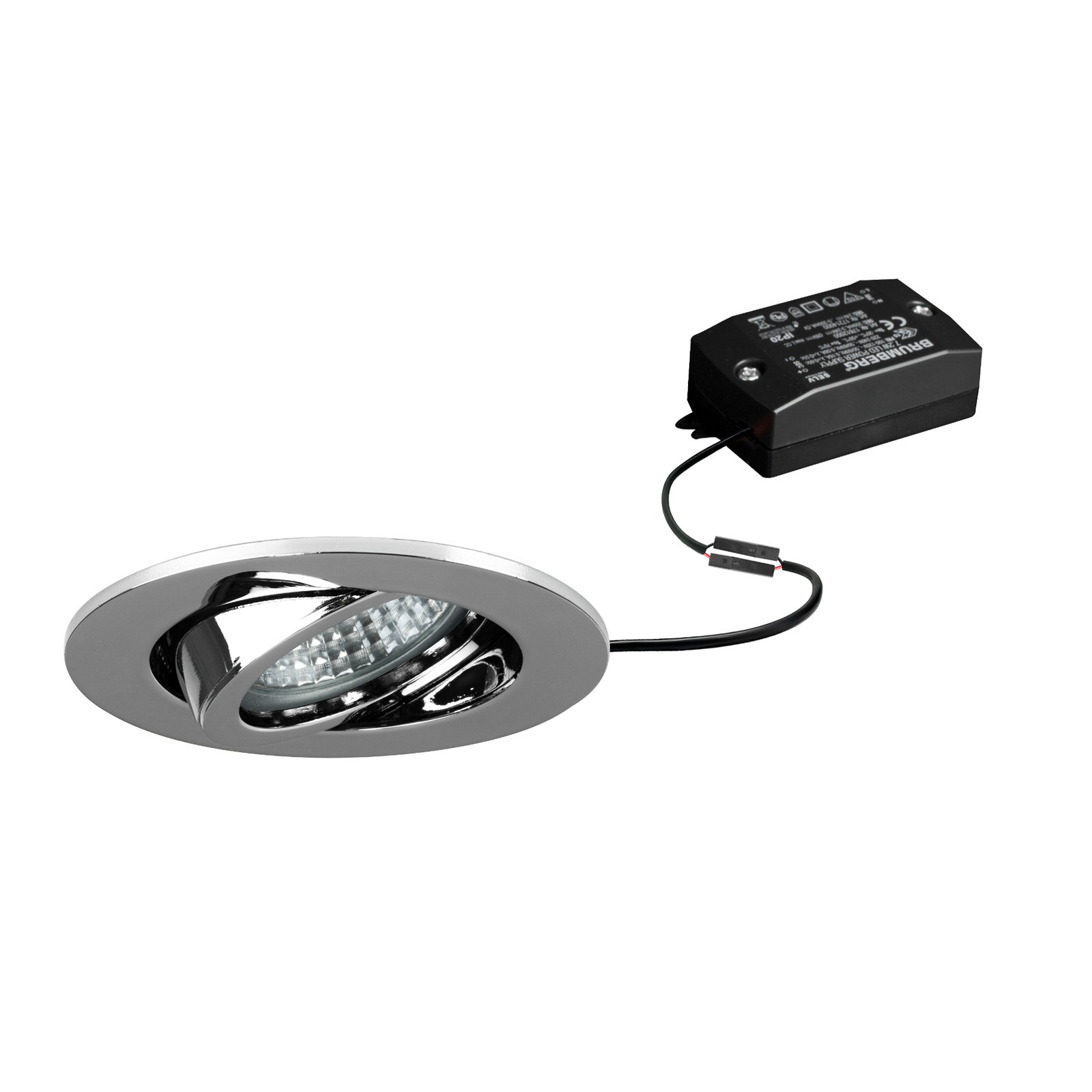 BRUMBERG LED recessed spotlight Tirrel-R, on/off, chrome