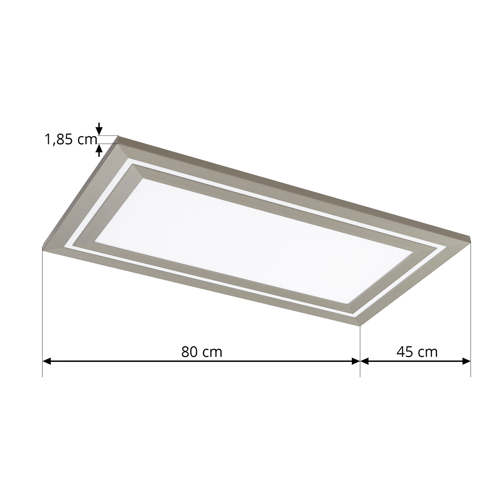 "Lucande" LED lubinis šviestuvas "Leicy", nikelio spalvos, 80 cm, RGBIC,