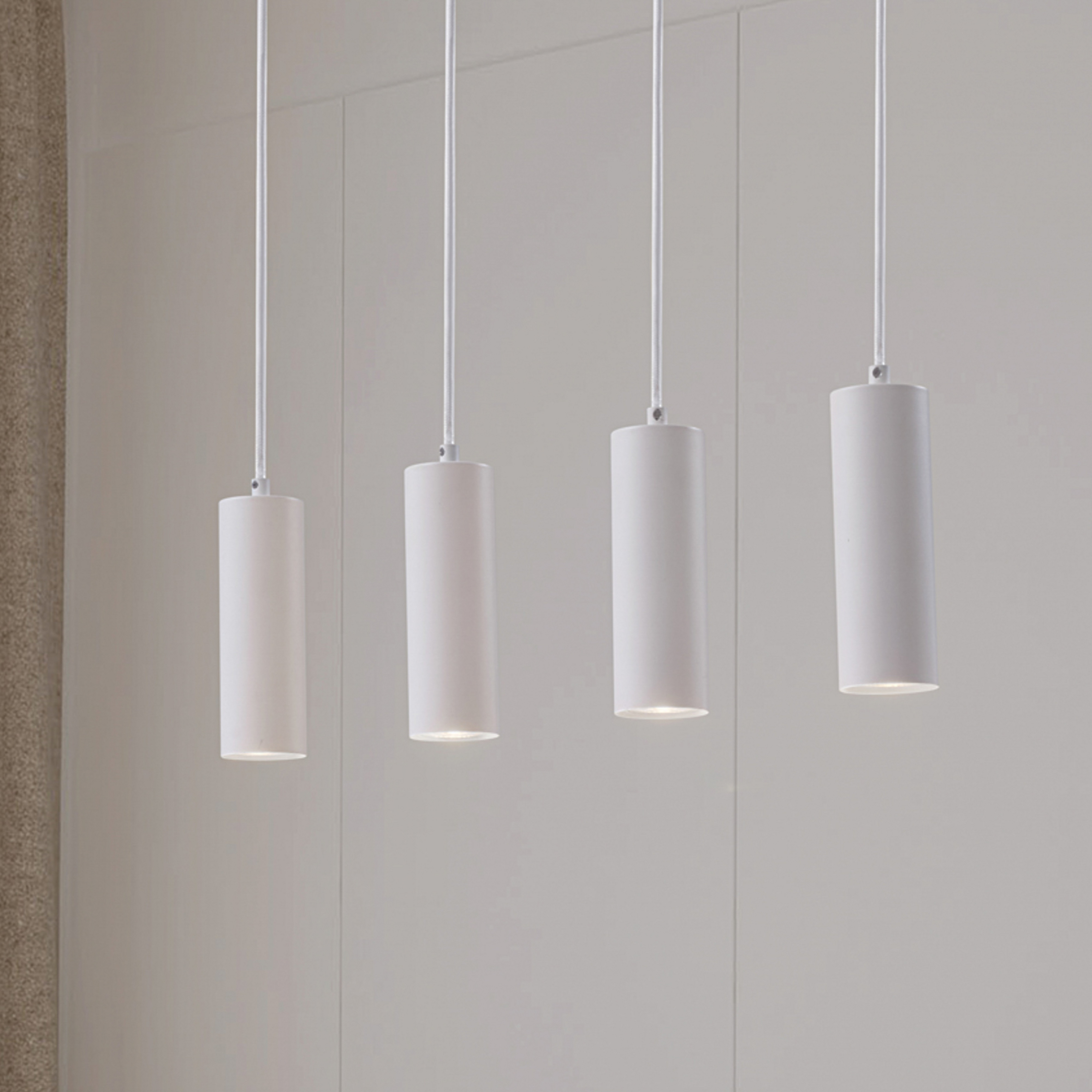 Lampă suspendată Lindby Joffrey, 76 cm, alb, 4 becuri, GU10