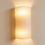 Candeeiro de parede Nature, creme, altura 40 cm, tecido, luz para cima/para
