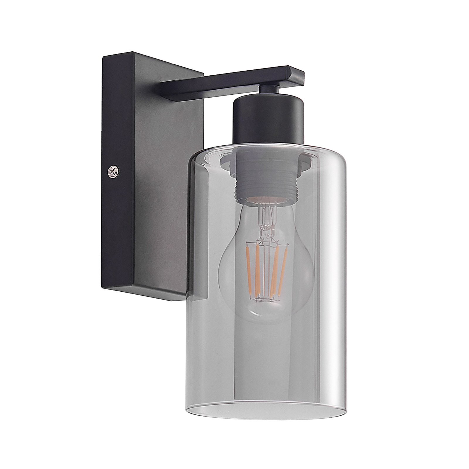 Emavi Wall Lamp Black/Smoke - Lindby