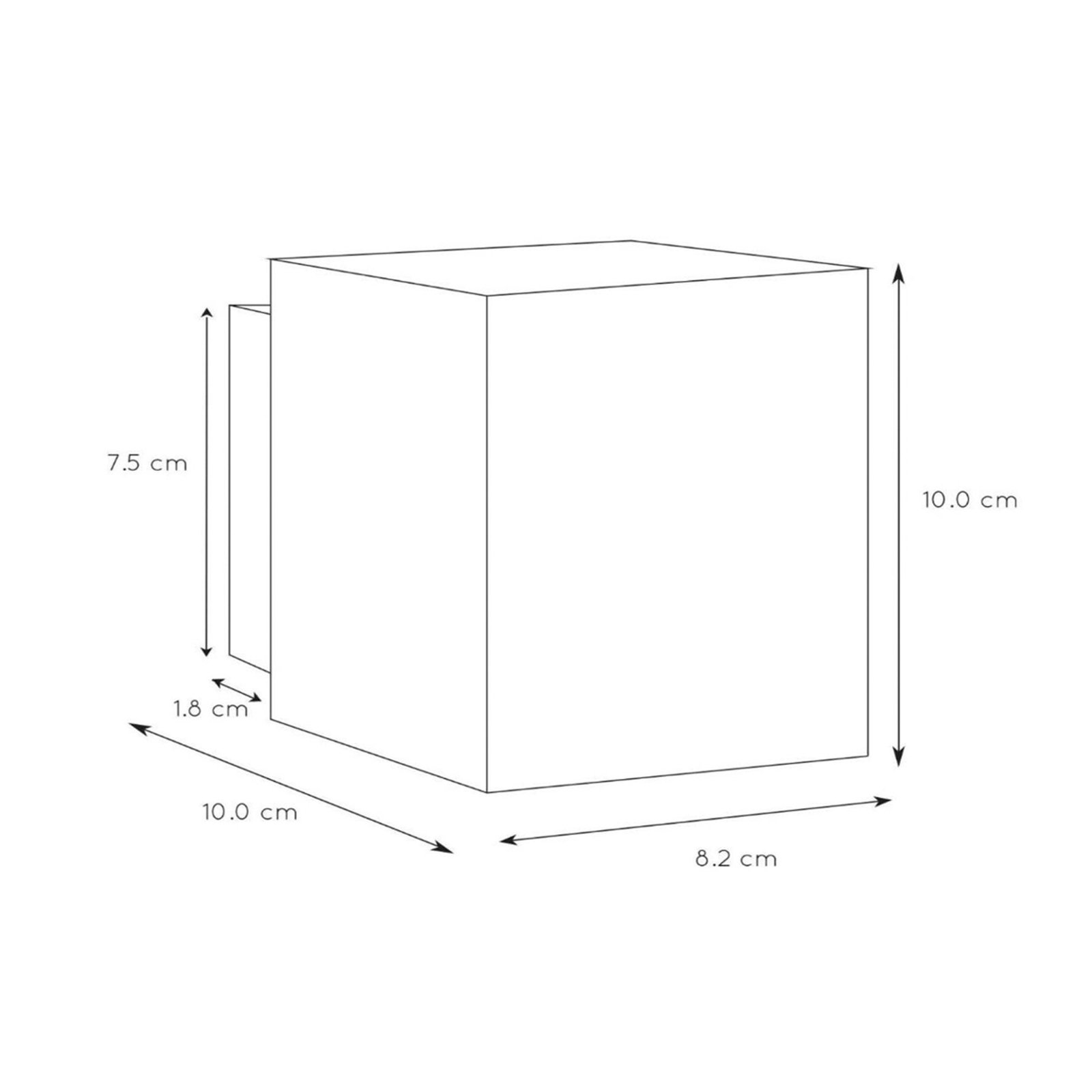 Aplică de perete Xera, negru, 10 cm, up/downlight, aluminiu