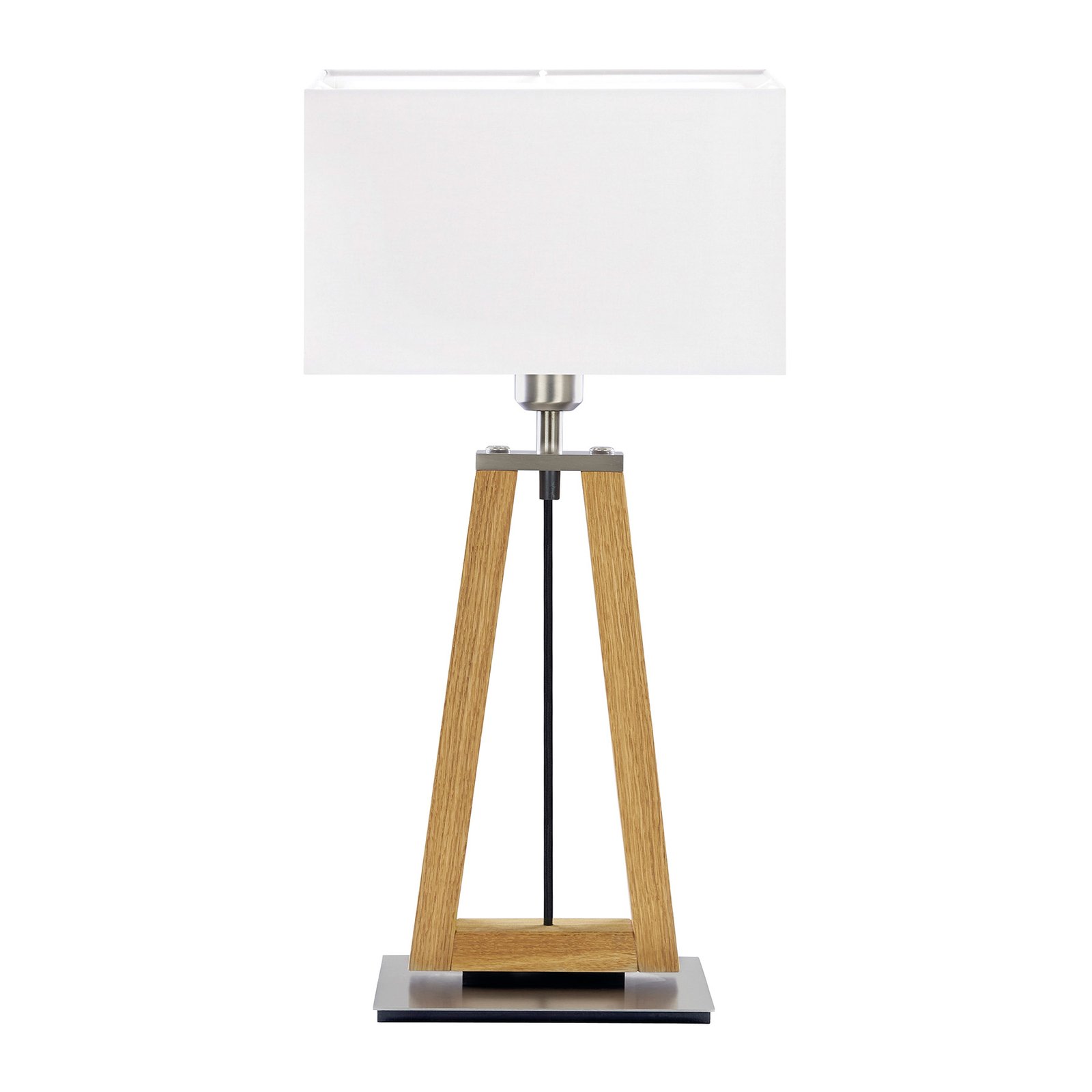 HerzBlut Bi Bob table wooden base fabric lampshade