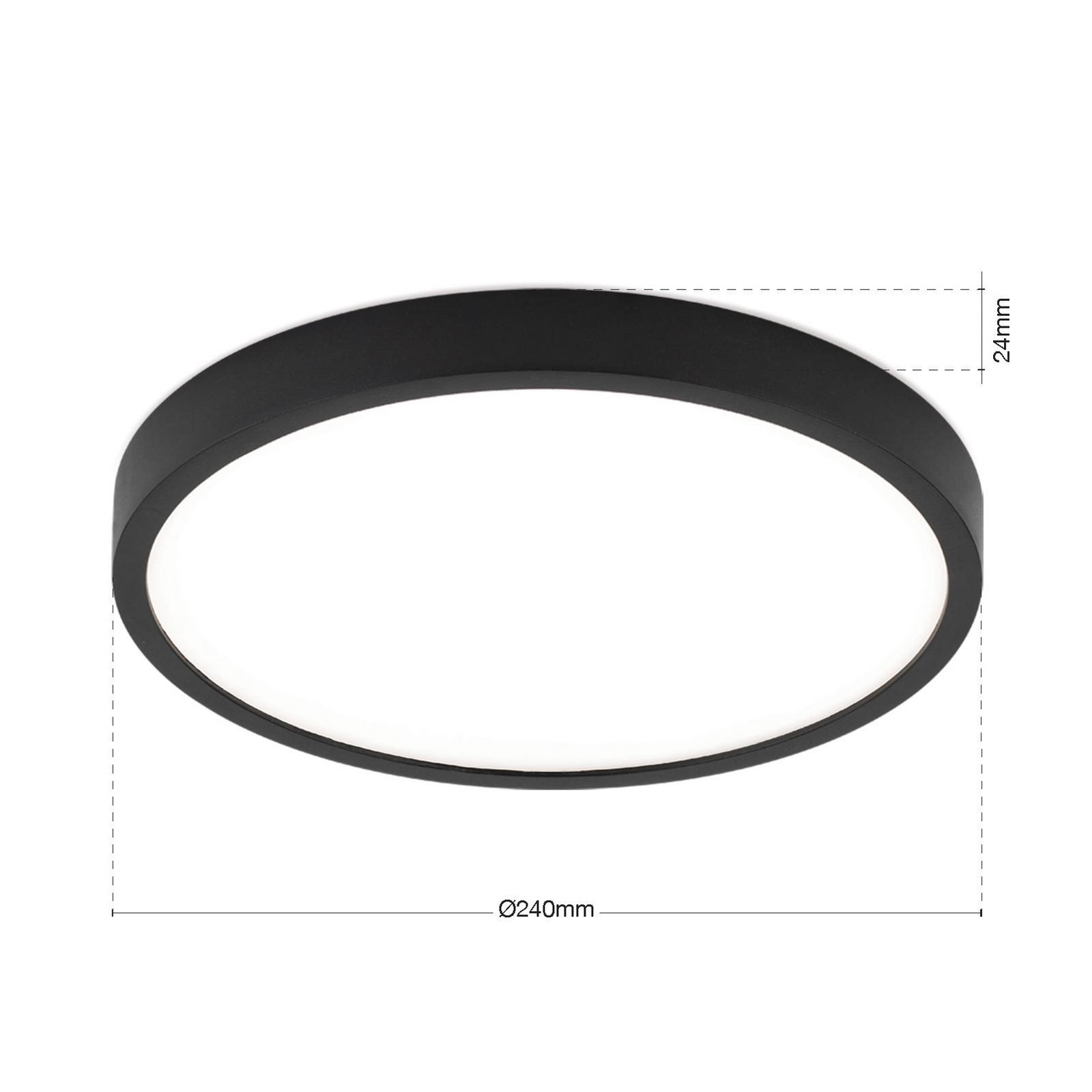 LED ceiling lamp Disc, black Ø 24 cm, CCT metal/plastic LED ceiling lamp Disc, black Ø 24 cm, CCT metal/plastic