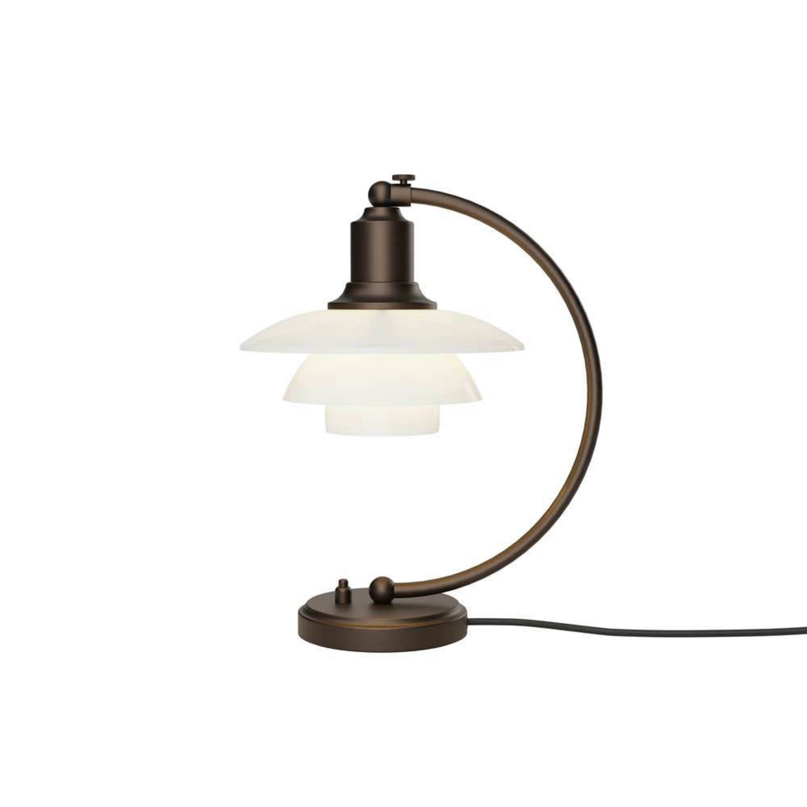 PH 2/2 Luna bordslampa, m&auml;ssing/opal Louis Poulsen - Vardagsrum - Glas