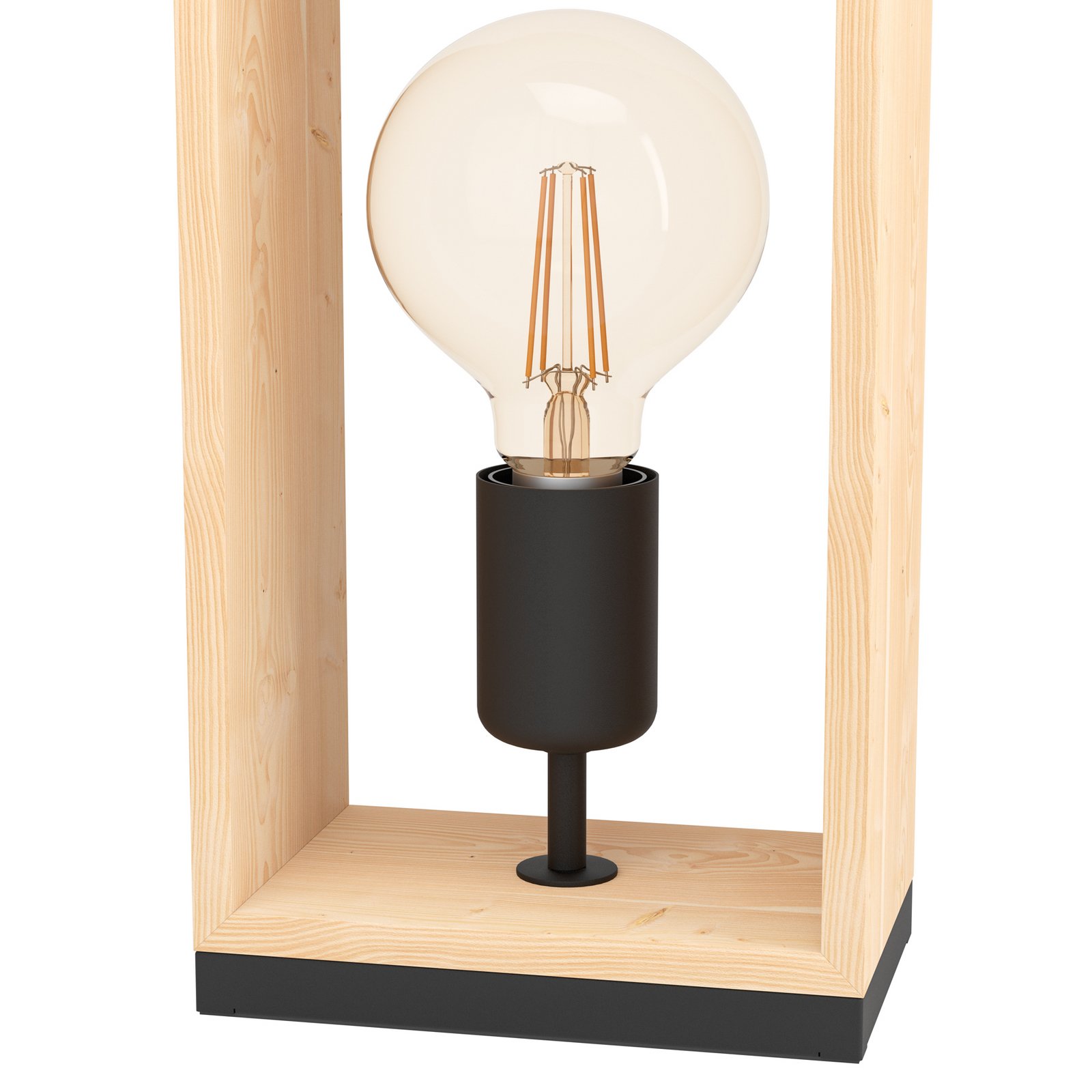 Lámpara mesa Famborough, marco de madera clara
