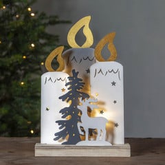 Lampada LED deco Fauna candele/albero/cervo