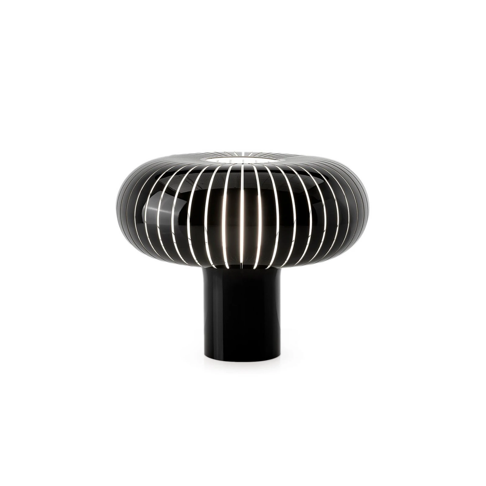 Kartell Stolová lampa Teresa, čierna, Ø 50 cm, recyklované PMMA