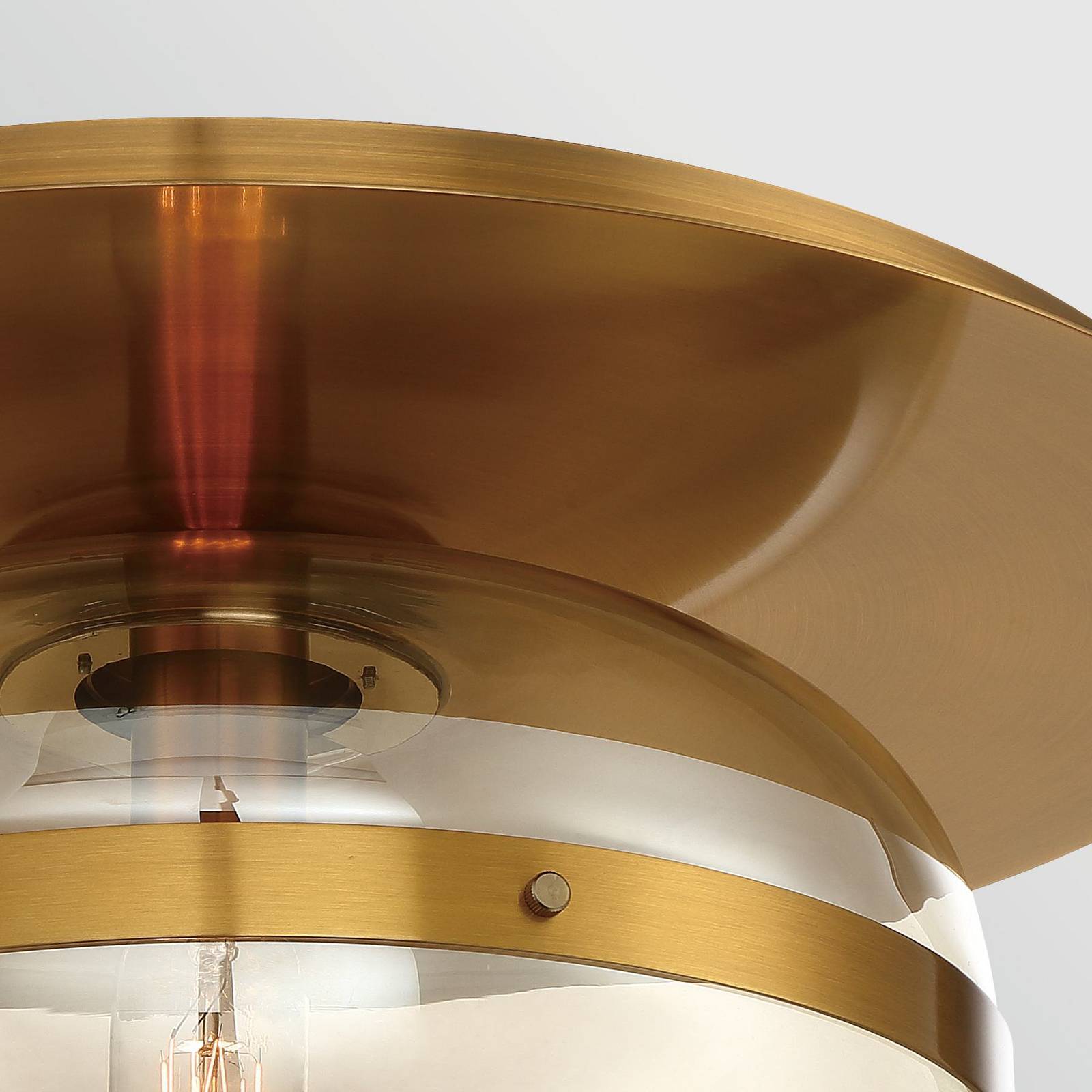 Deckenlampe NOTTINGHAM, messing antik, Ø 35 cm, Glas/Metall günstig online kaufen