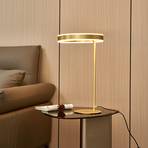 Lucande LED table lamp Yekta, 3-stepdim, brass-coloured