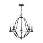 Bradbury chandelier, 5-bulb, grey