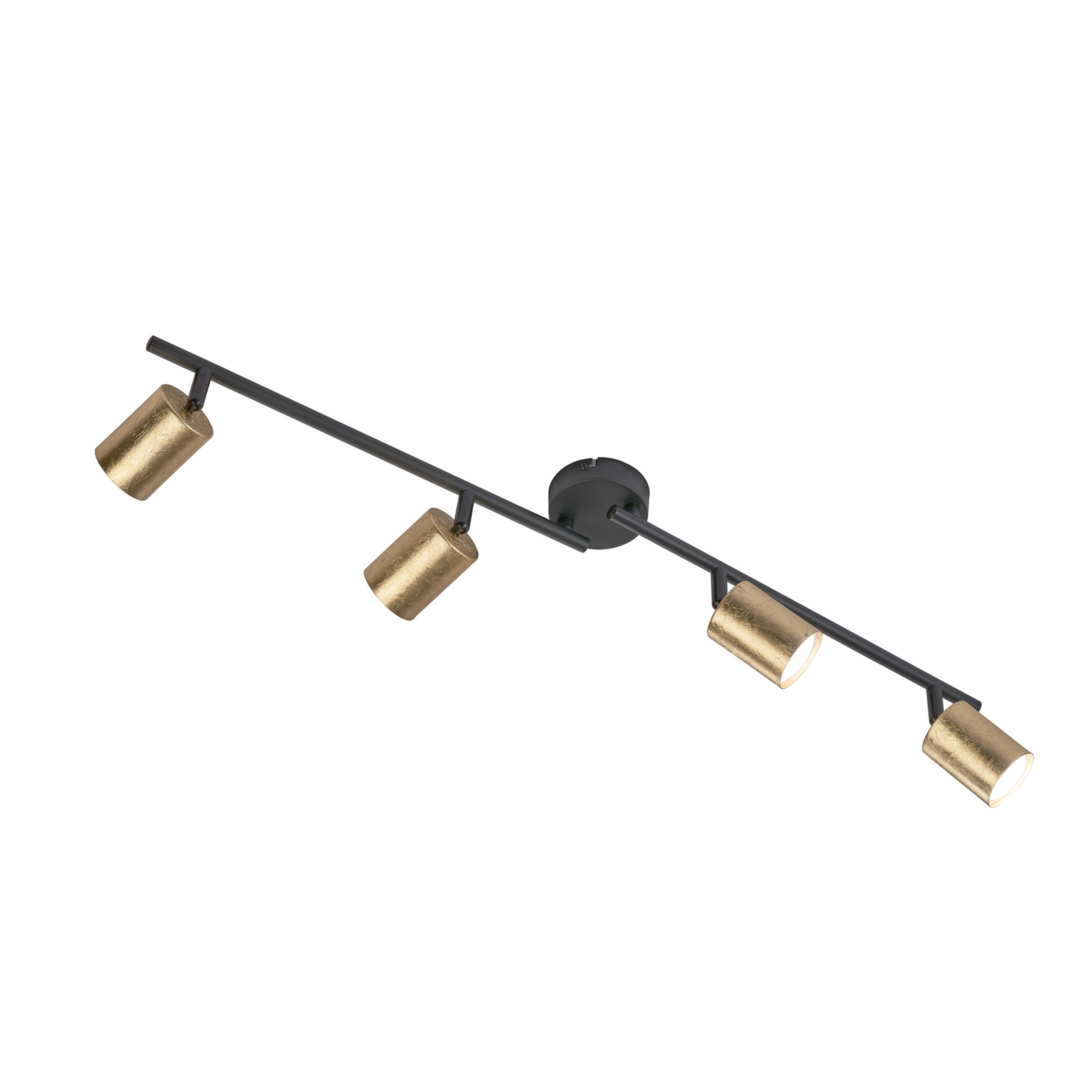 Spot pour plafond LED Vano feuille d'or, à 4 lampes