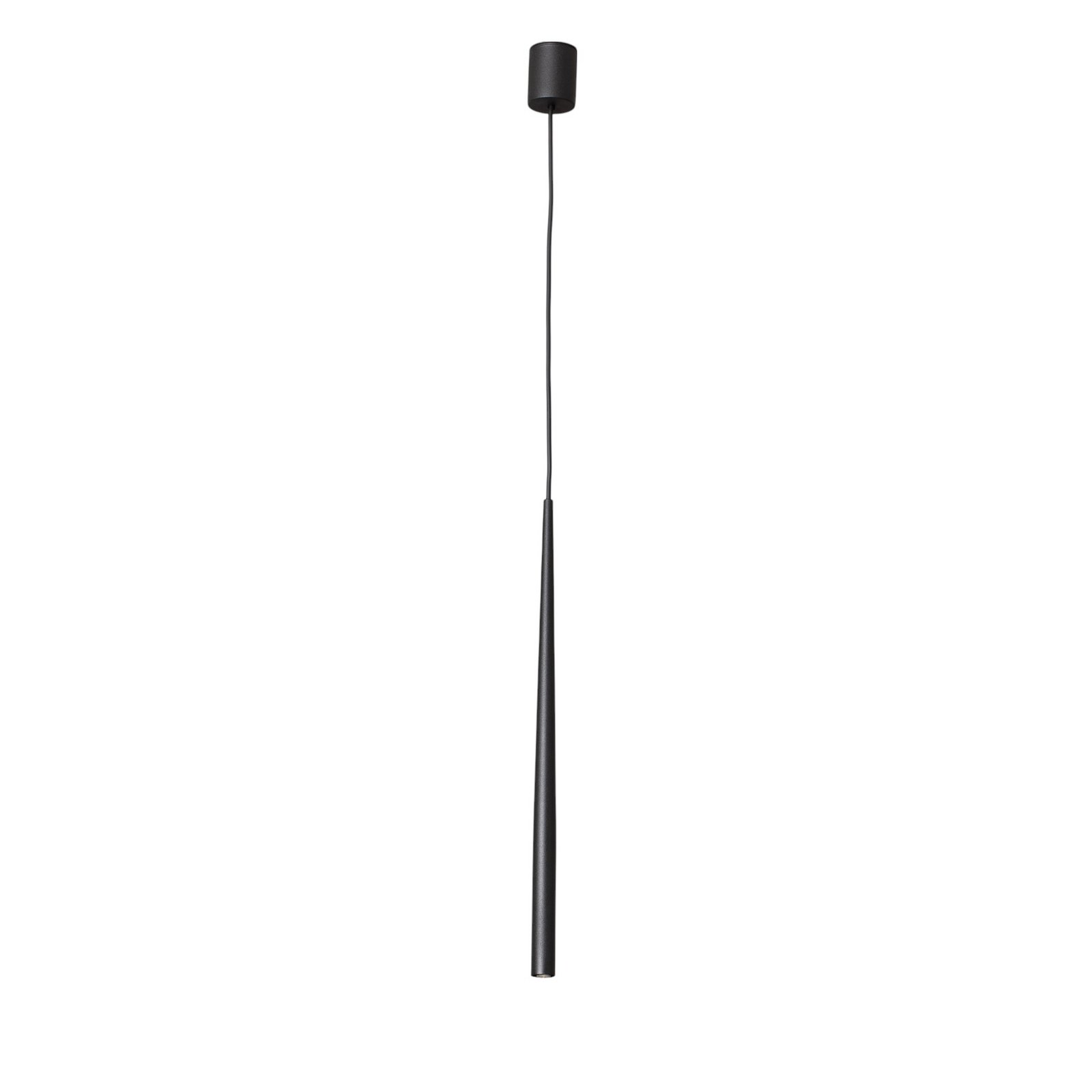 Lámpara colgante Piano, negra, Ø 2,5 cm, acero/plástico