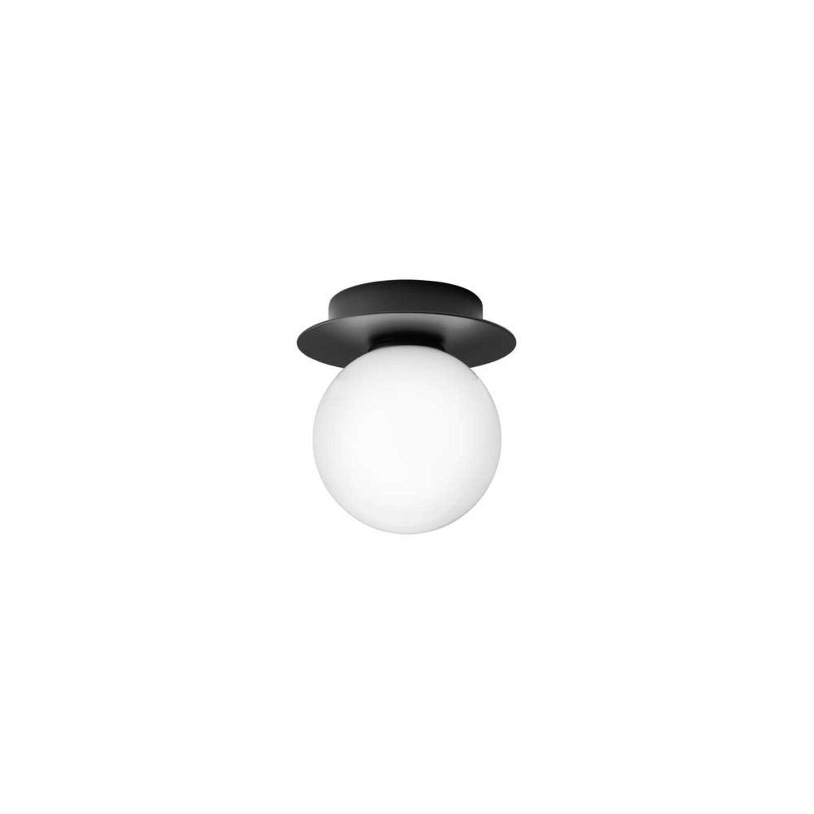 Nuura wandlamp Liila 1, Ø 14 cm, IP44 , zwart/opaal
