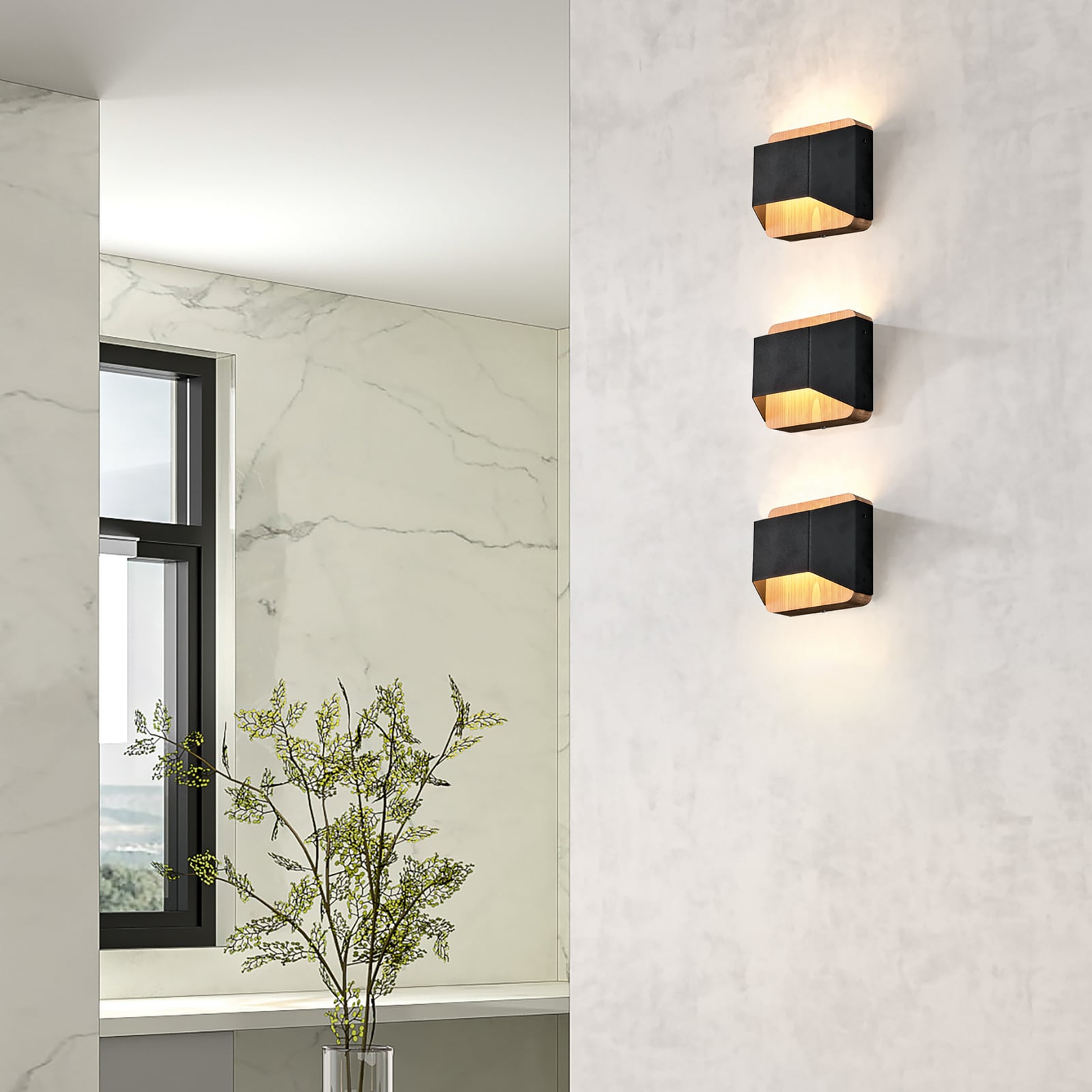 Applique a LED Arino, nero, larghezza 12,2 cm