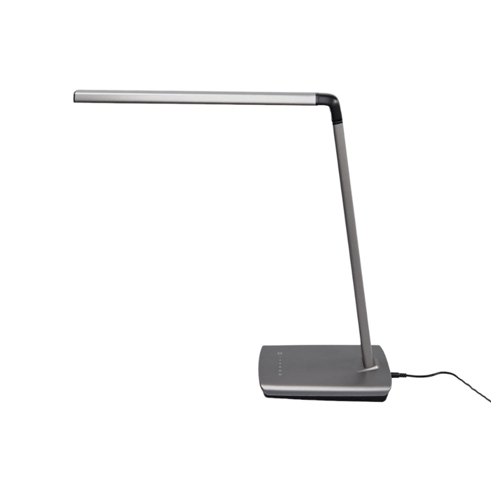 Afbreken top Gelijkwaardig Metallic-grijze led bureaulamp Kuno, dimmer & USB | Lampen24.be